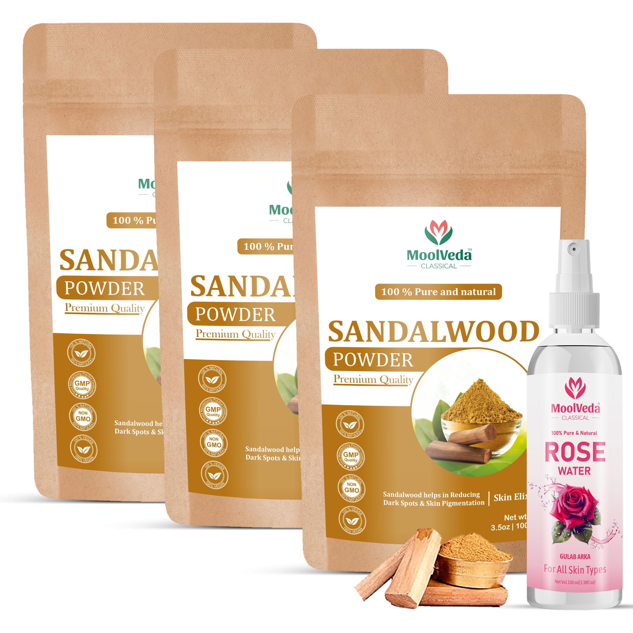 Pure & Original Sandalwood Powder For Face, Skin, Skin Whitening, Face mask, Face Pack and Facial, Skin Care, (300Gm, Rose Water Free)