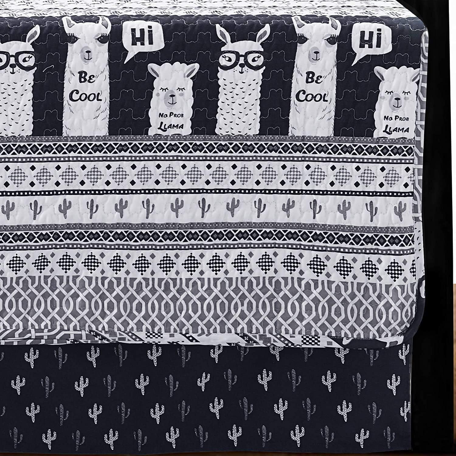 Lush Decor Navy Llama Striped 6-Piece Daybed Cover Bed Set