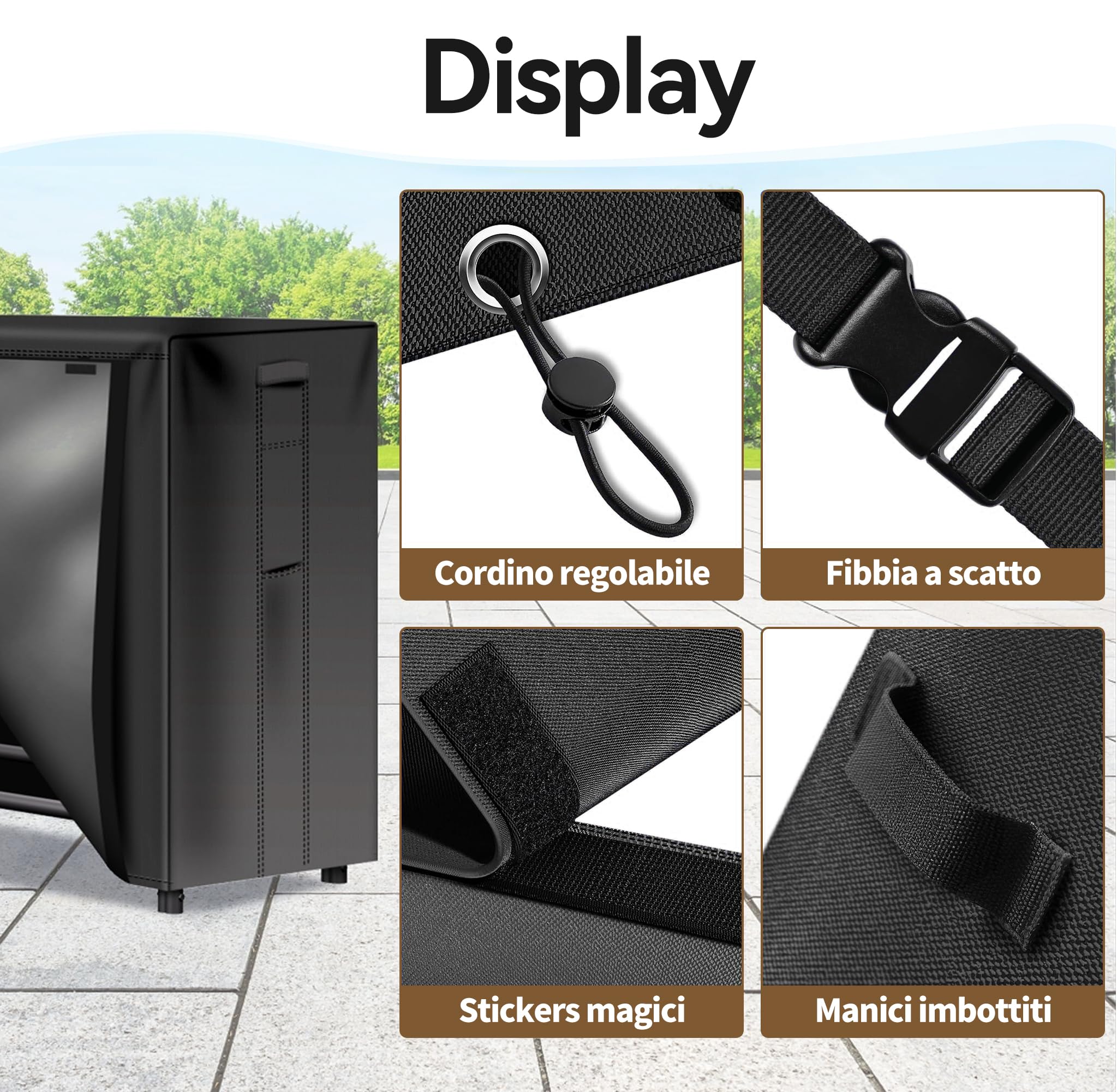 Amagabeli 244cmx61cmx107cm Copertura per legna da ardere da per legna da ardere Copertura per legna da ardere in tessuto Oxford resistente alle intemperie 600D per esterni con copertura in PVC nero