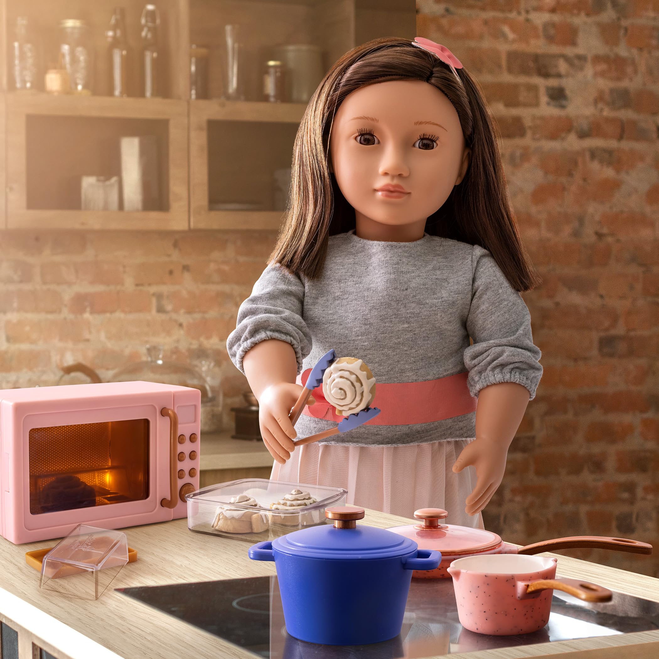 Our Generation Puppenküche Gourmet Kitchen – 93-teiliges Spielset Für 46 Cm Puppen Mit Backofen, Mikrowelle & Zubehör