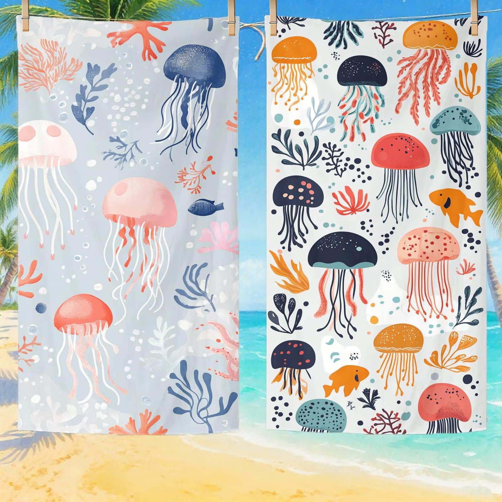 Toallas de Playa Microfibra Lindo Toalla Playa Grande 100 x 180 cm Mujer Hombre Secado Rápido Absorbente Toallas Gimnasio Suave Sin Arena Toalla Microfibra para Playas Piscina Viajes Camping Q-531