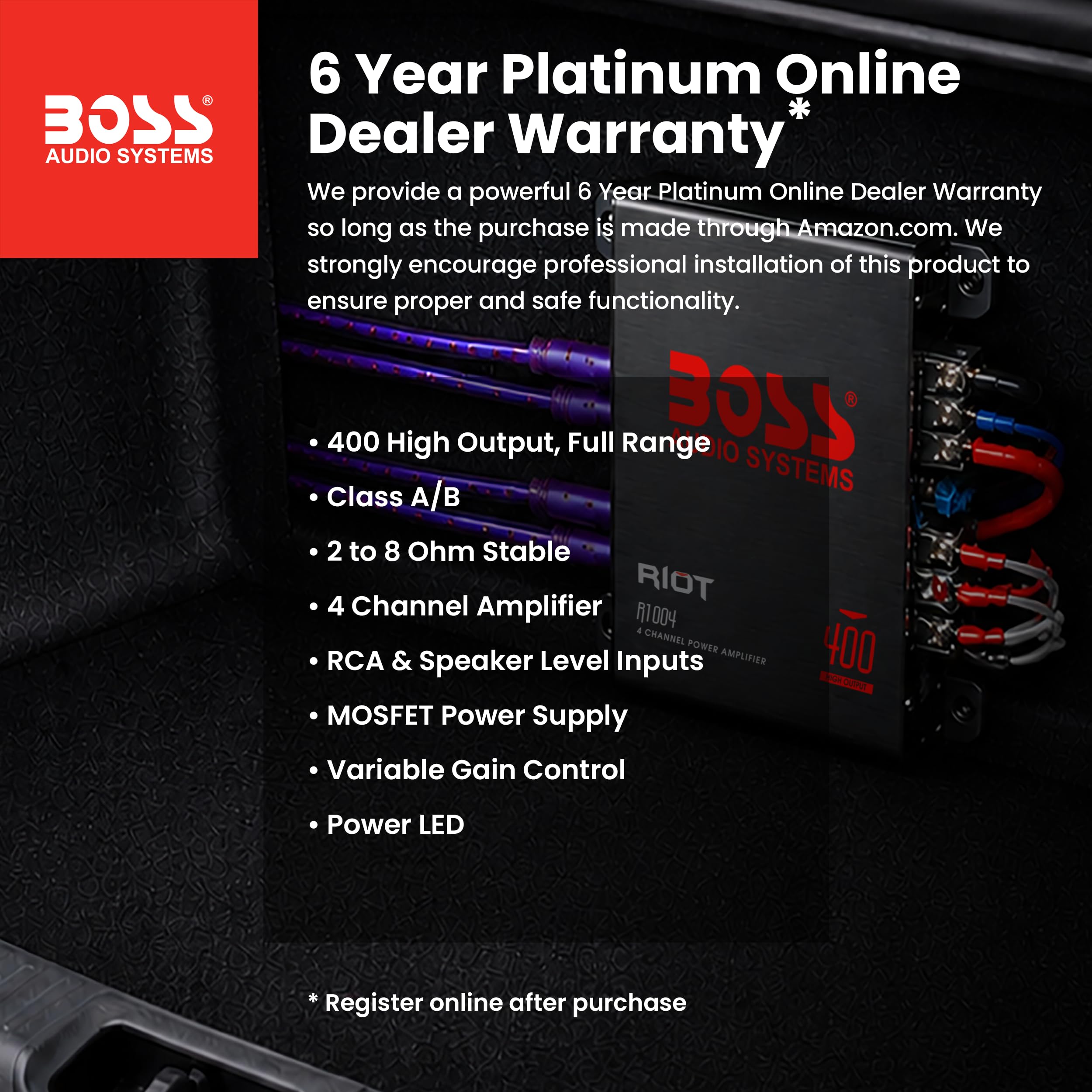 Amazon.com: BOSS Audio Systems R1004 Riot Series 4 Channel