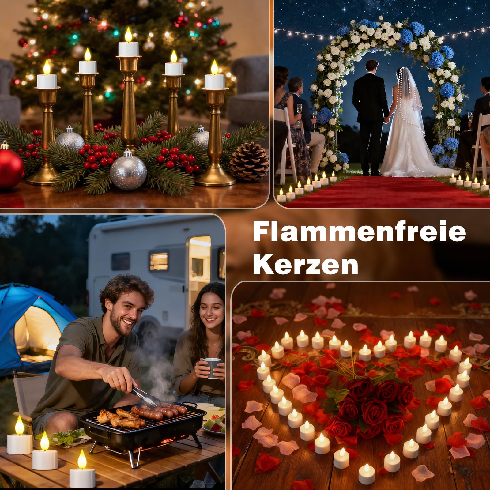 Led Teelichter 12 Stück Wiederaufladbar mit Timerfunktion Fernbedienung Flackernde Flamme Ladestation Deko