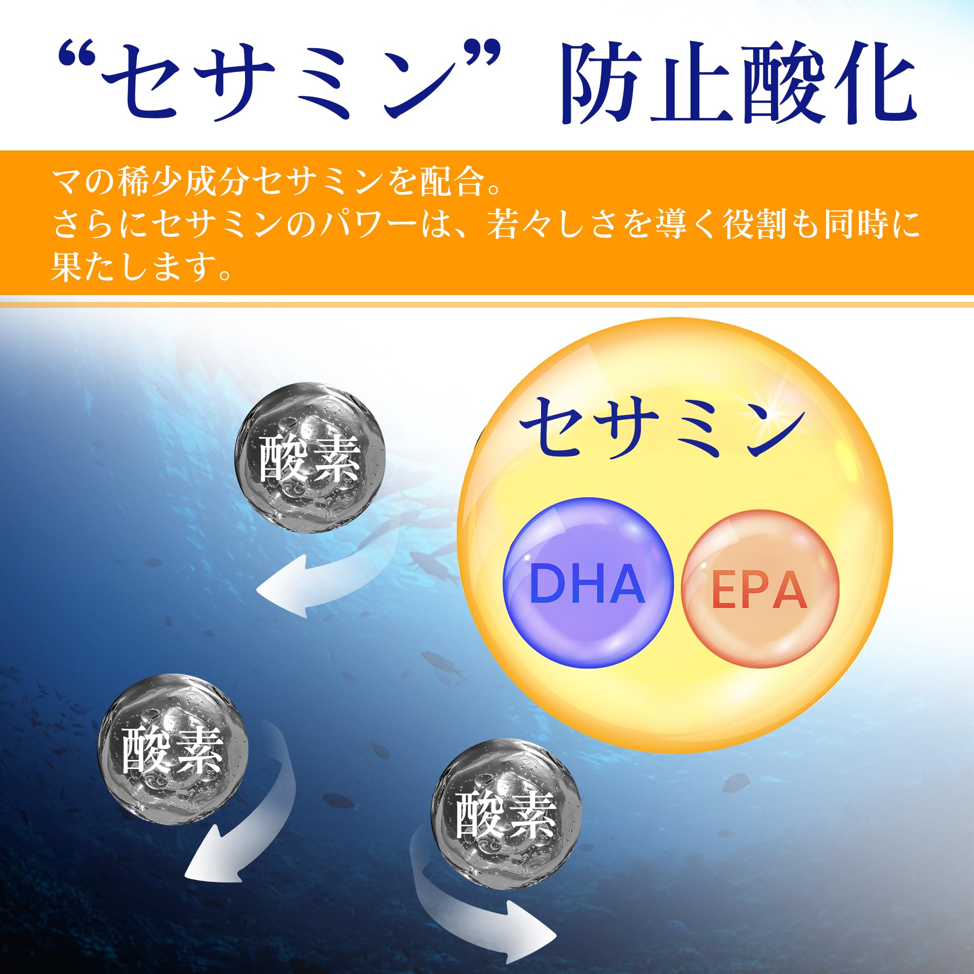 Amazon | 【新バージョン】DHA EPA サプリメント オメガ3 セサミンEX