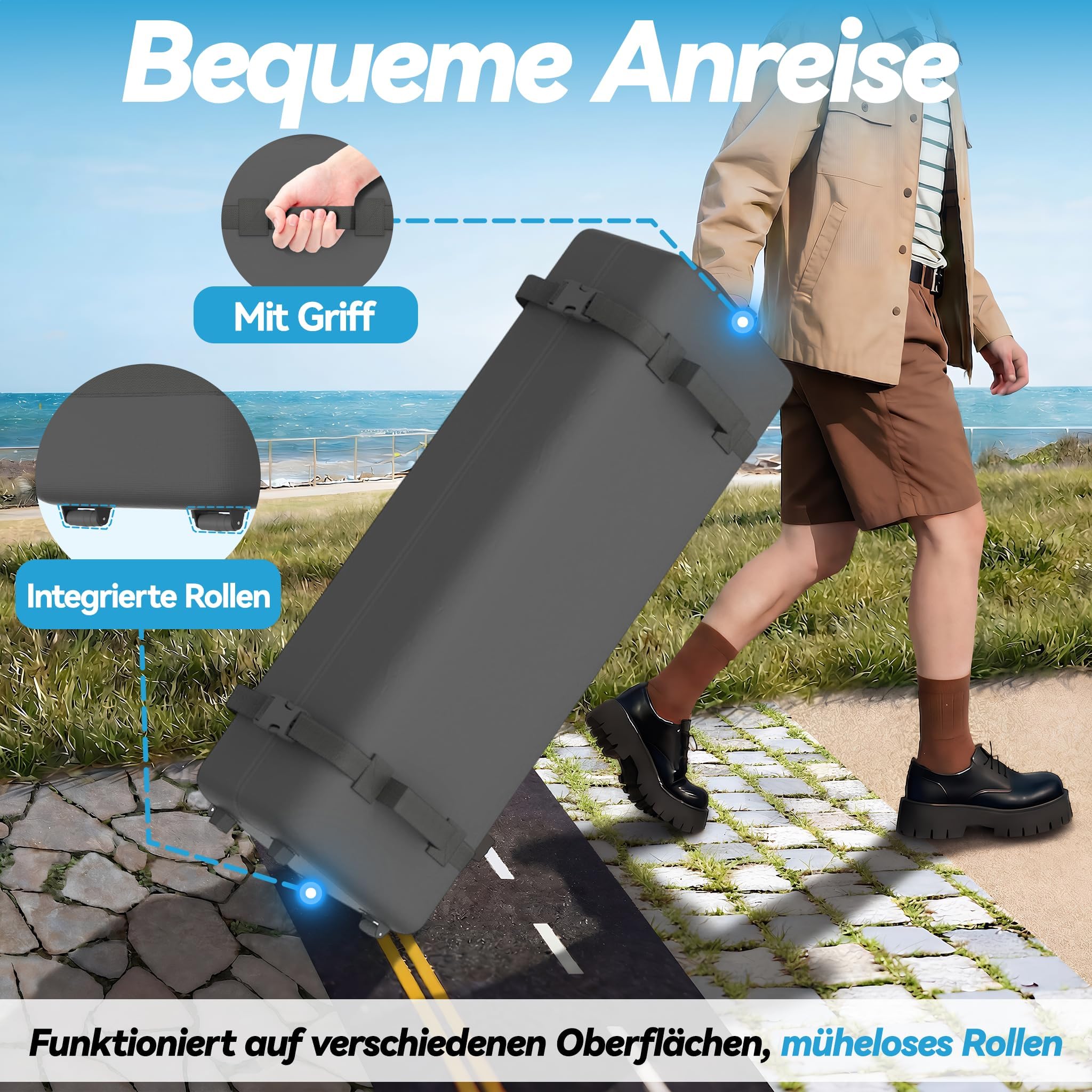 LZQ Tonnelle pliante 4 x 4 m anthracite - Avec double toit - Parties latérales en moustiquaire amovibles - Hauteur réglable - Avec sac de transport, cordes à vent et piquets pour jardin, terrasse et