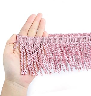 BEL AVENIR Curtain Fringes Bullion Fringe Trim with Blue Ribbon 5.3 Yard...