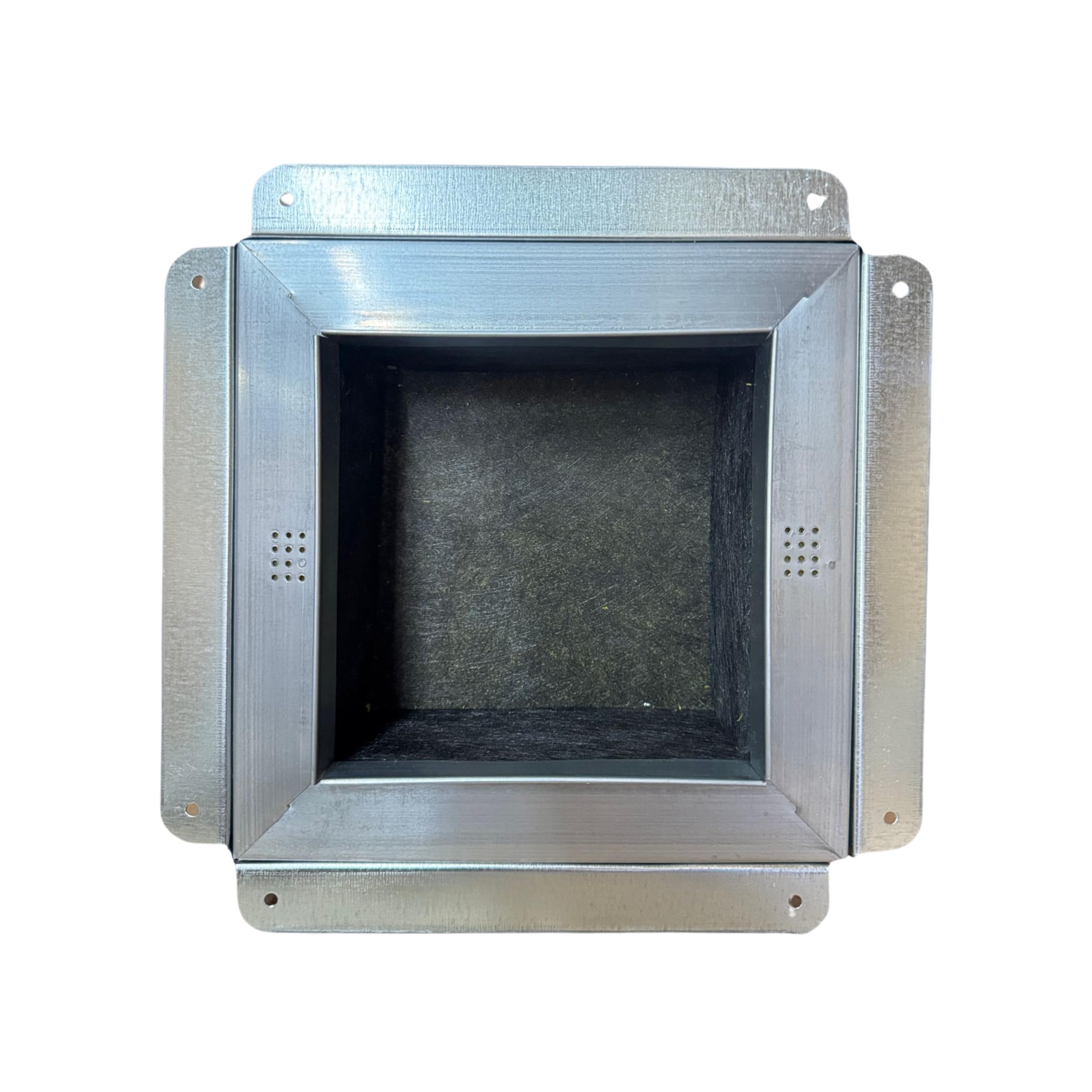 F&L R4 Insulated Galvanized Ceiling Register Box – Heavy-Duty HVAC Duct Boot That Connects Register Vents and Diffusers, Durable Galvanized Steel