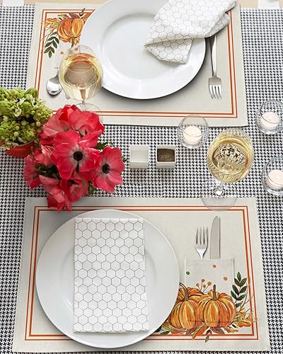 Miniatura 10 de Bohemia Christmas Table Placemats for Dining Table Set of 2,Cotton Linen Cloth Kitchen Place Mats with Pocket,Washable Burlap