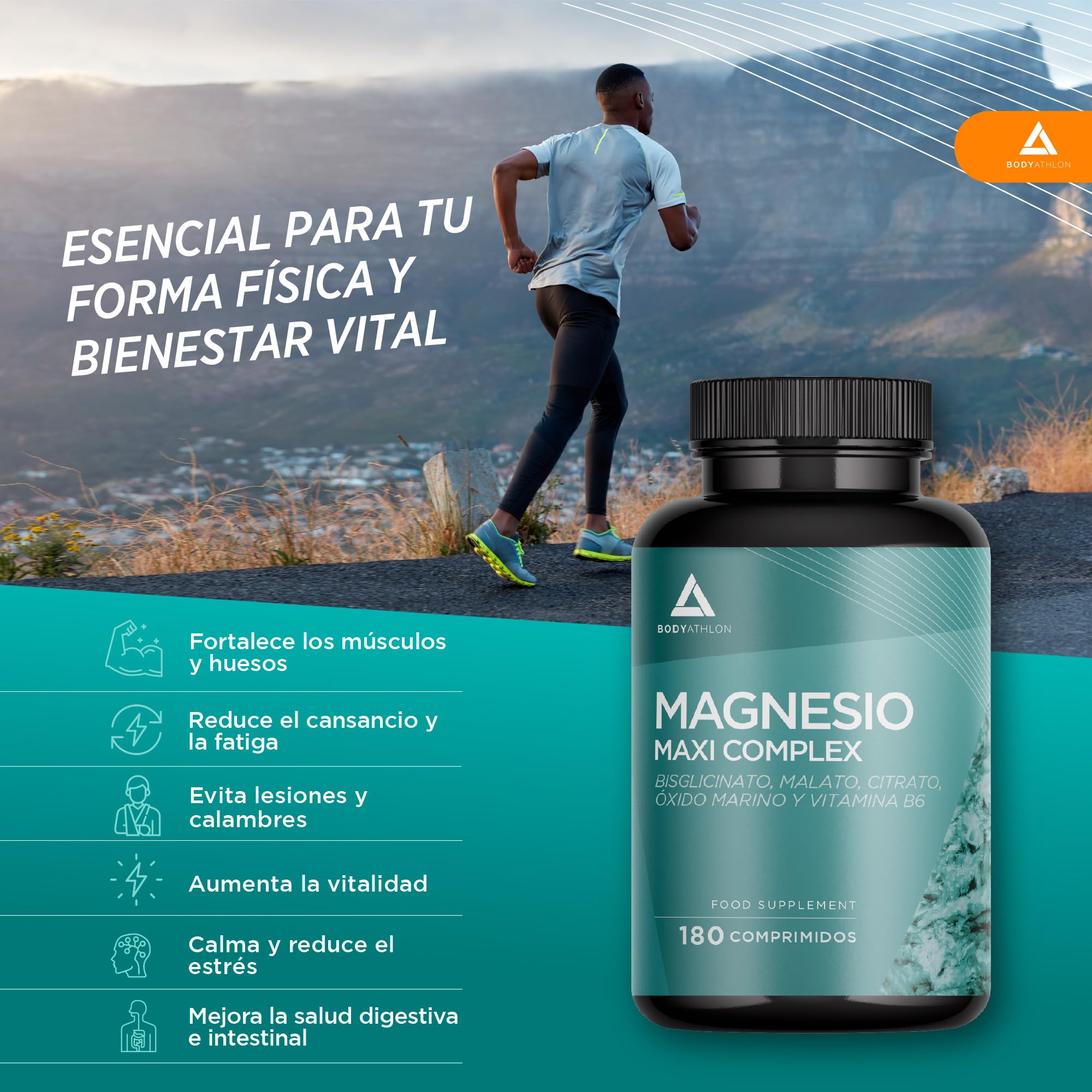 Pack Magnesio Complex y Creatina Creapure | 4 Magnesios + Vitamina B6 y Creatina Creapure Comprimidos | Magnesio Complet + Creatinas Monohidrato Creapure