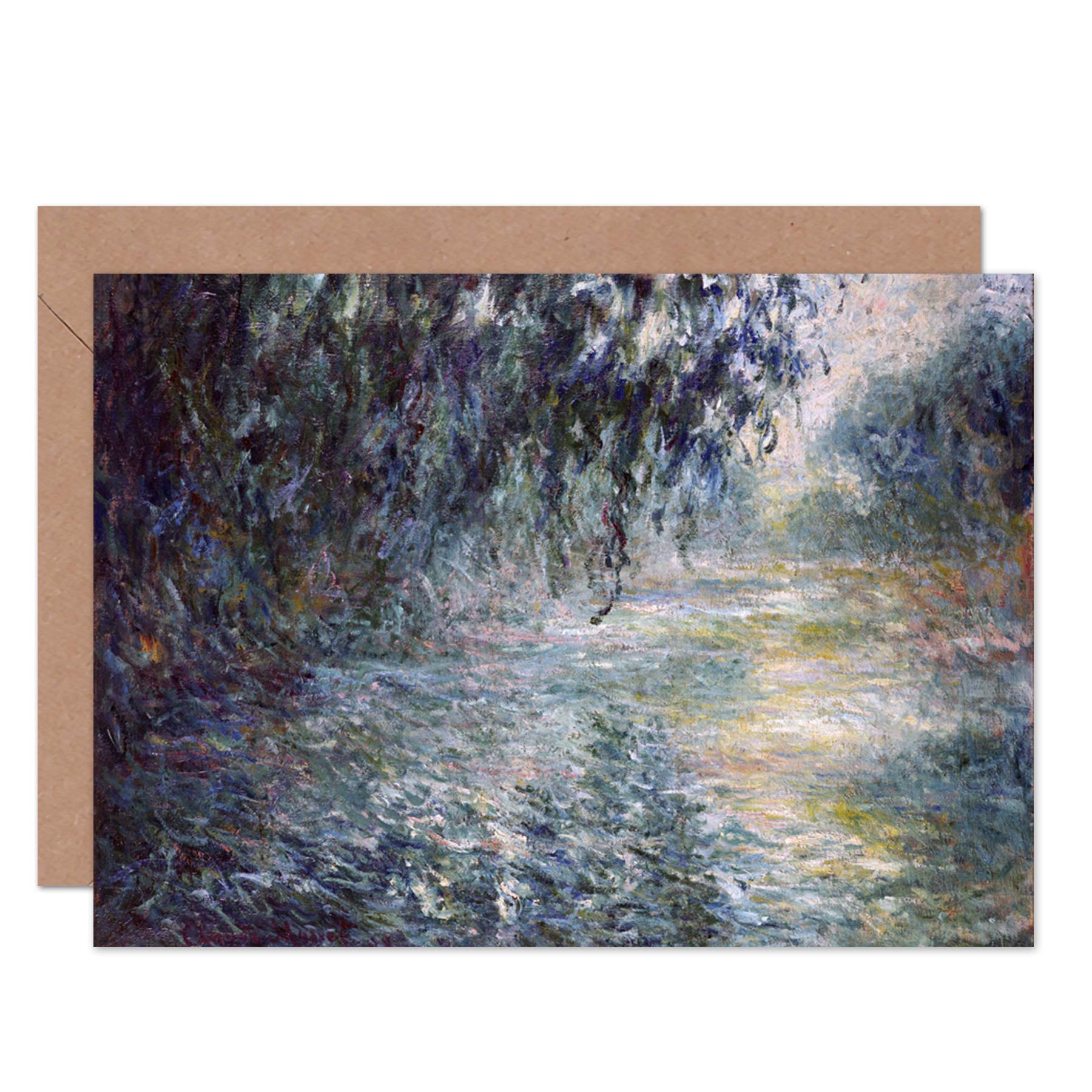 Artery8 Morning On The Seine Claude Monet Fine Art Greeting Card Plus Envelope Blank Inside