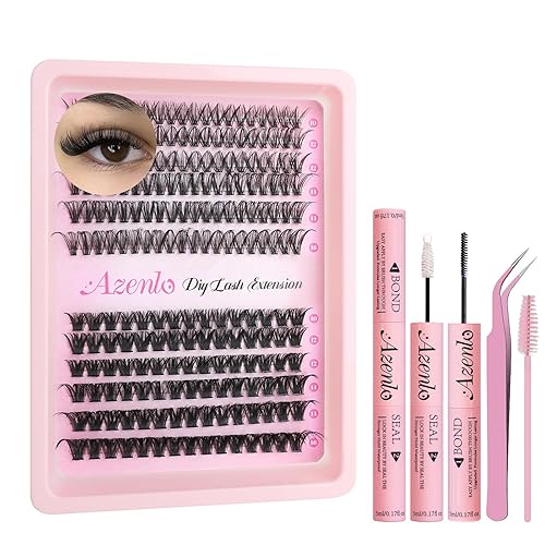 Miniatura 8 de Extensiones de pestañas Azenlo 40D+60D en racimo, 240 unidades, kit de pestañas individuales, 10-16 mm, kit de pestañas en banda delgada (kit KIT