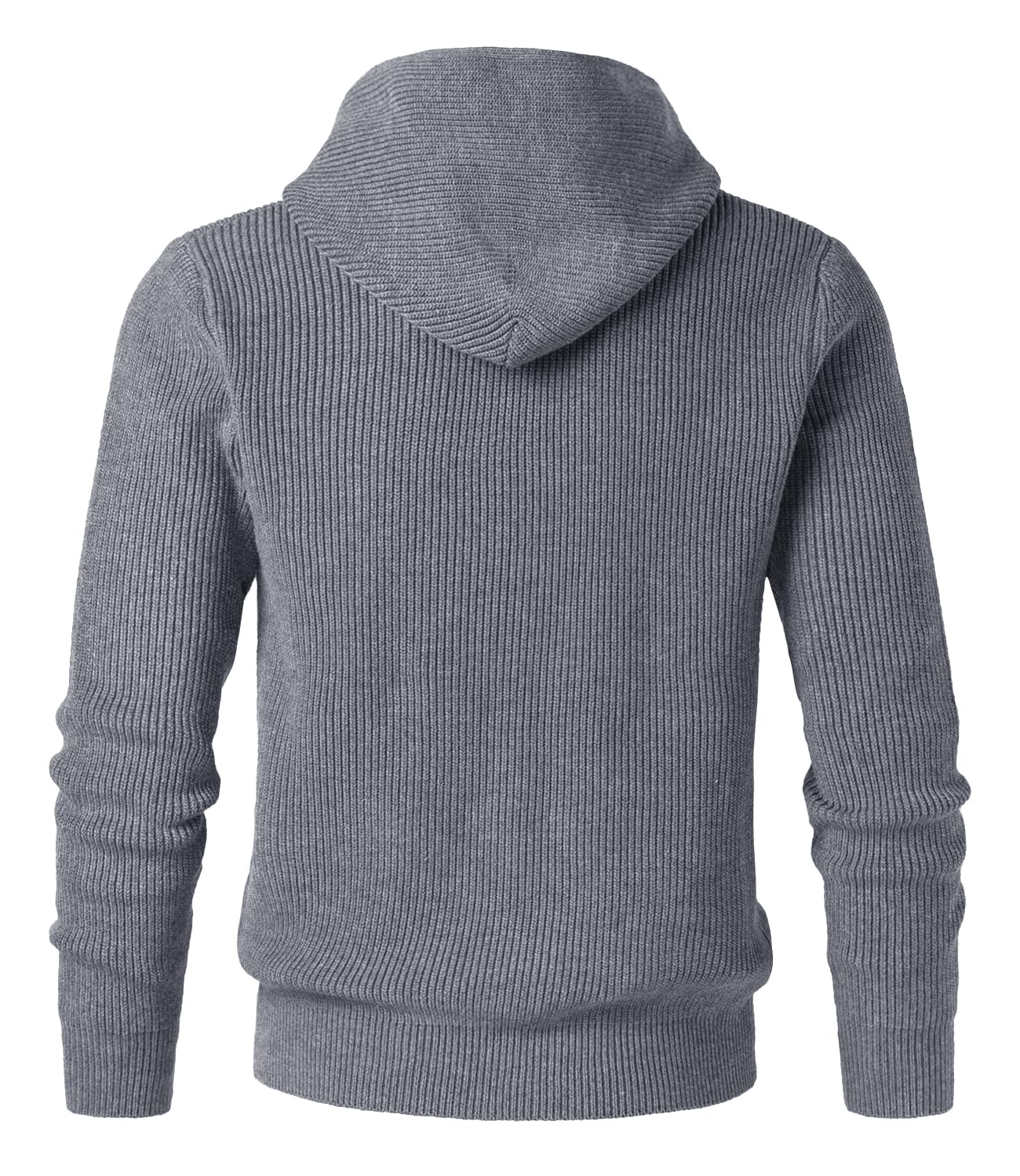 Cárdigan con Capucha para Hombre Chaqueta Cálido de Punto Grueso Cremallera