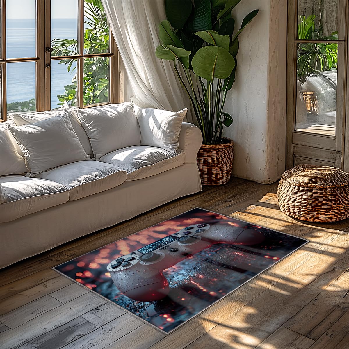 Tapis de manette lavable en machine et antidérapant pour chambre de style gaming