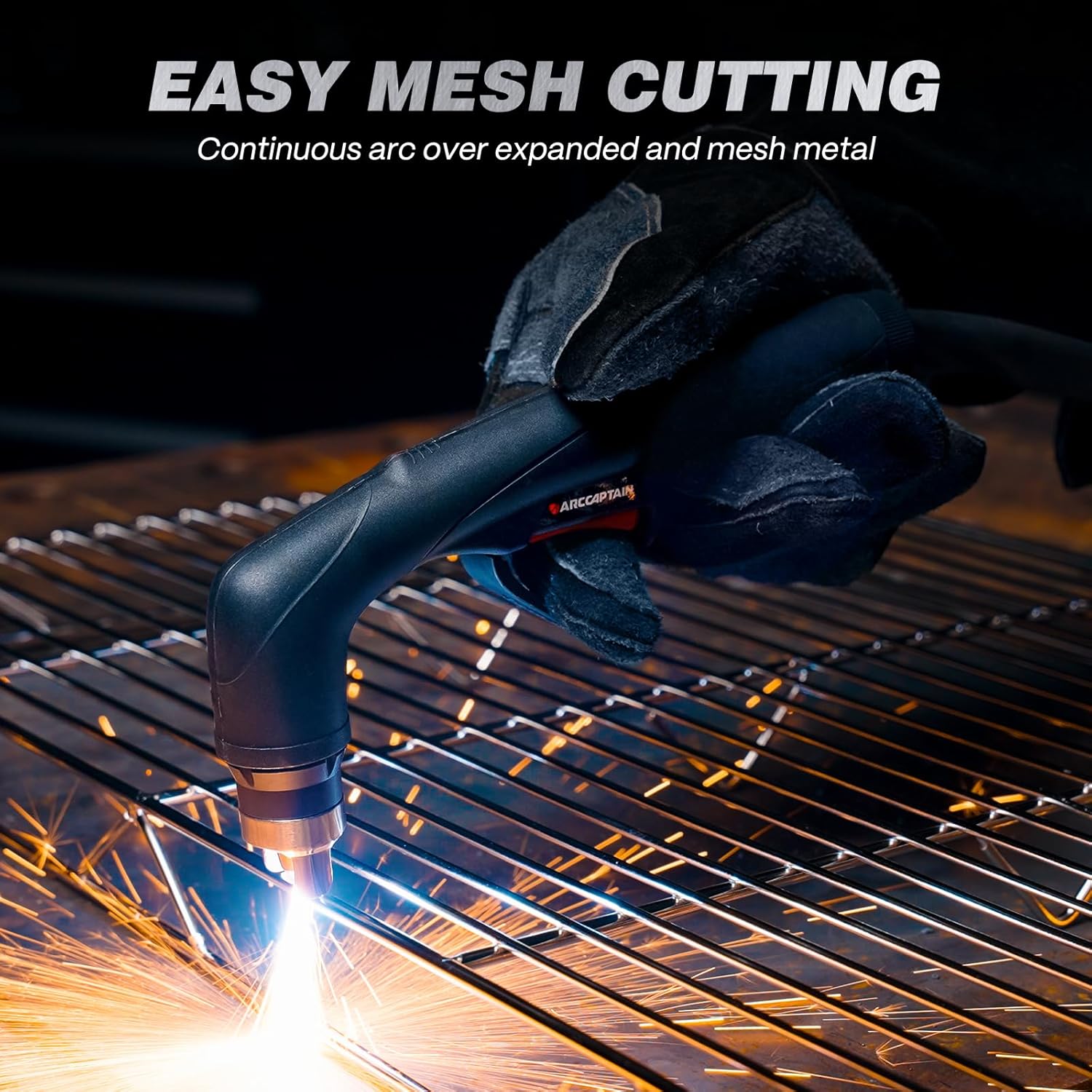 ARCCAPTAIN 55Amp Plasma Cutter, Blowback Non-HF Pilot Arc Plasma Cutting Machine + ARCCAPTAIN Welding Chipping Hammer with Wooden Handle