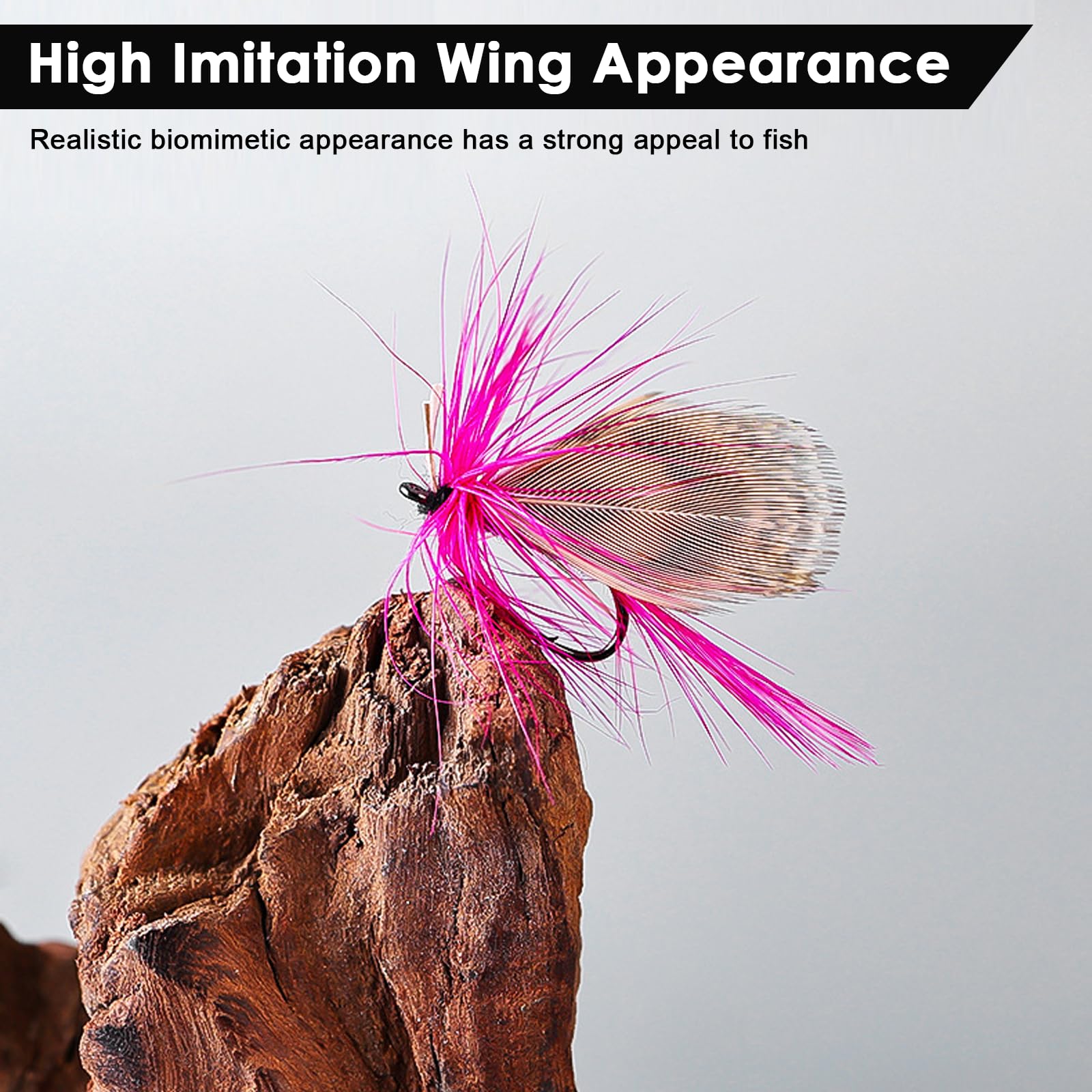 Fliegenfischen Köderset, 64 Nymphen, Streamer und Trockenfliegen in Box, Perfekt für Forelle und Barsch, Komplettes Forellen Köder Set und Fliegenrute Set Ersatz, Fly Fishing Lures - 5