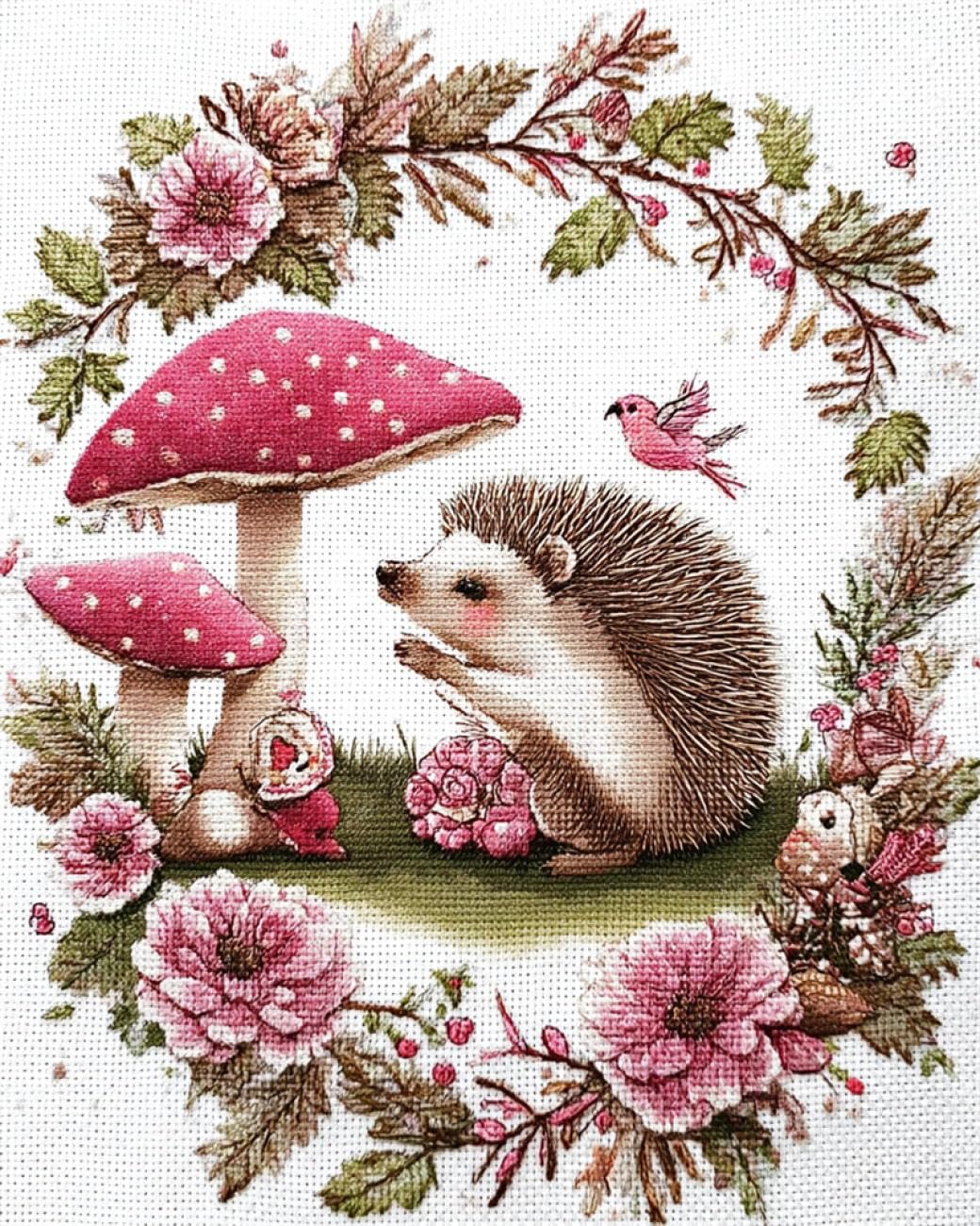 AMBATTERY Animal Latch Hook Kitsfantasy Hedgehog Rug Making Kit for Adults and Beginners，Carpet Latch Hook Kits Embroidery Needlework DIY Crafts 21x29in