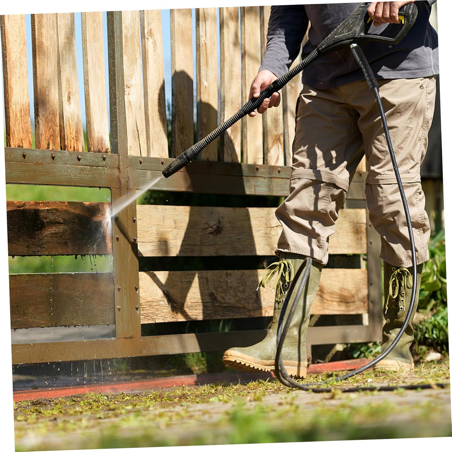 15m High Pressure Washer Hose Extension for Series Cleaning Hose Flexible Design Low Fluid Resistance Weather Abrasion Resistant