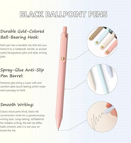 Miniatura 3 de Bolígrafos de gel, 12 bolígrafos de tinta negra, enfermería de escritura suave, punta fina (0.020 in), paquete de suministros de oficina, secado