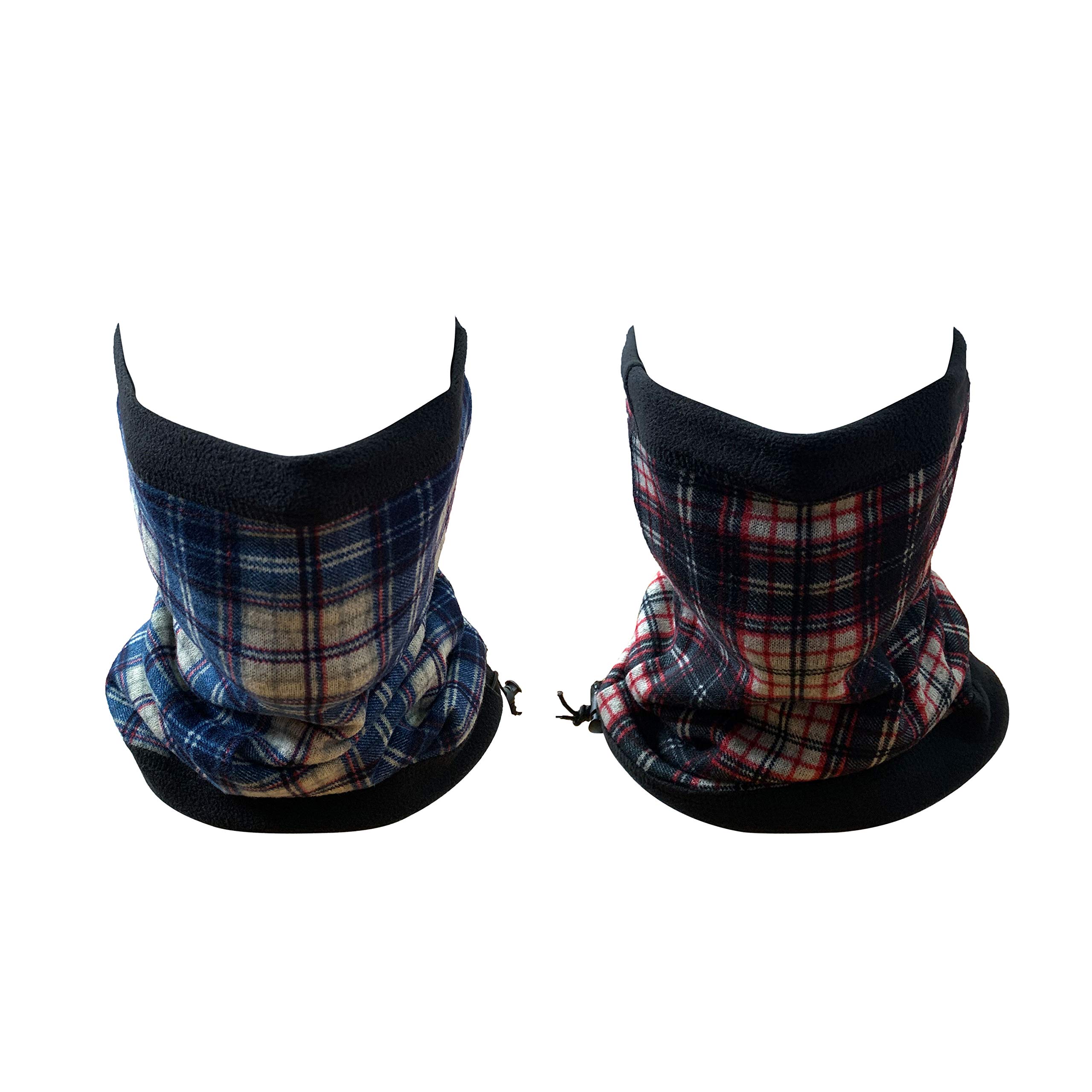 KPANG Men's and Women's Neck Warmer Gaiters Pack of 2, Winter Fleece Face Mask Headwear