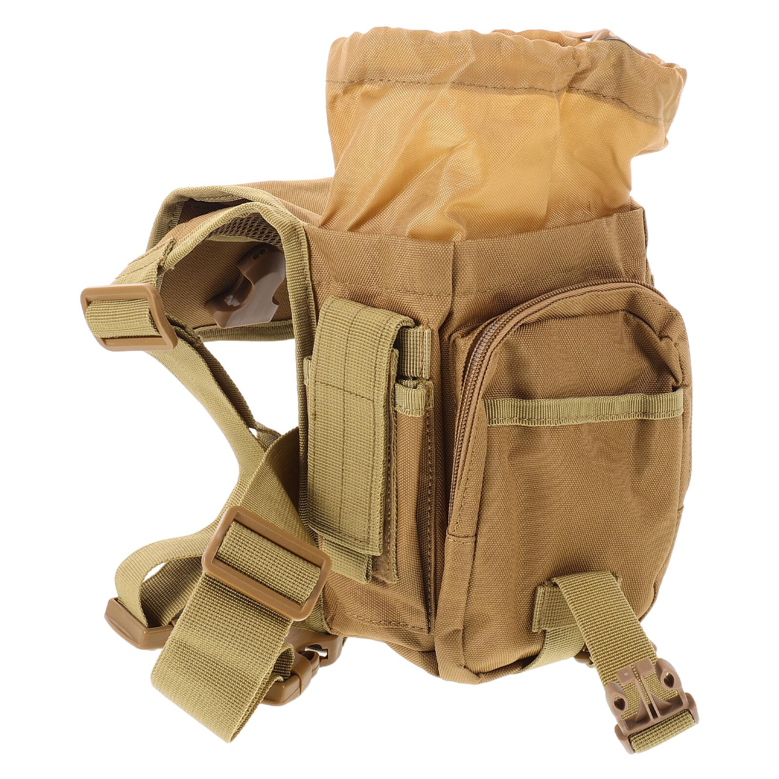 Bolsa de Pierna para Motociclista, Riñonera de Muslo para Hombre en Color Caqui, Bolsa de Cintura para Exteriores con Múltiples Bolsillos, Adecuado para Ciclismo, Senderismo