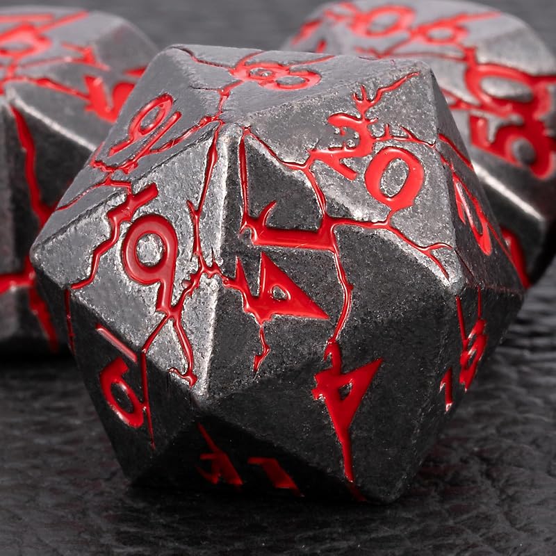 Dungeons and Dragons Dice Set with Gift Case - Metal Polyhedral Dice for RPG & D&D