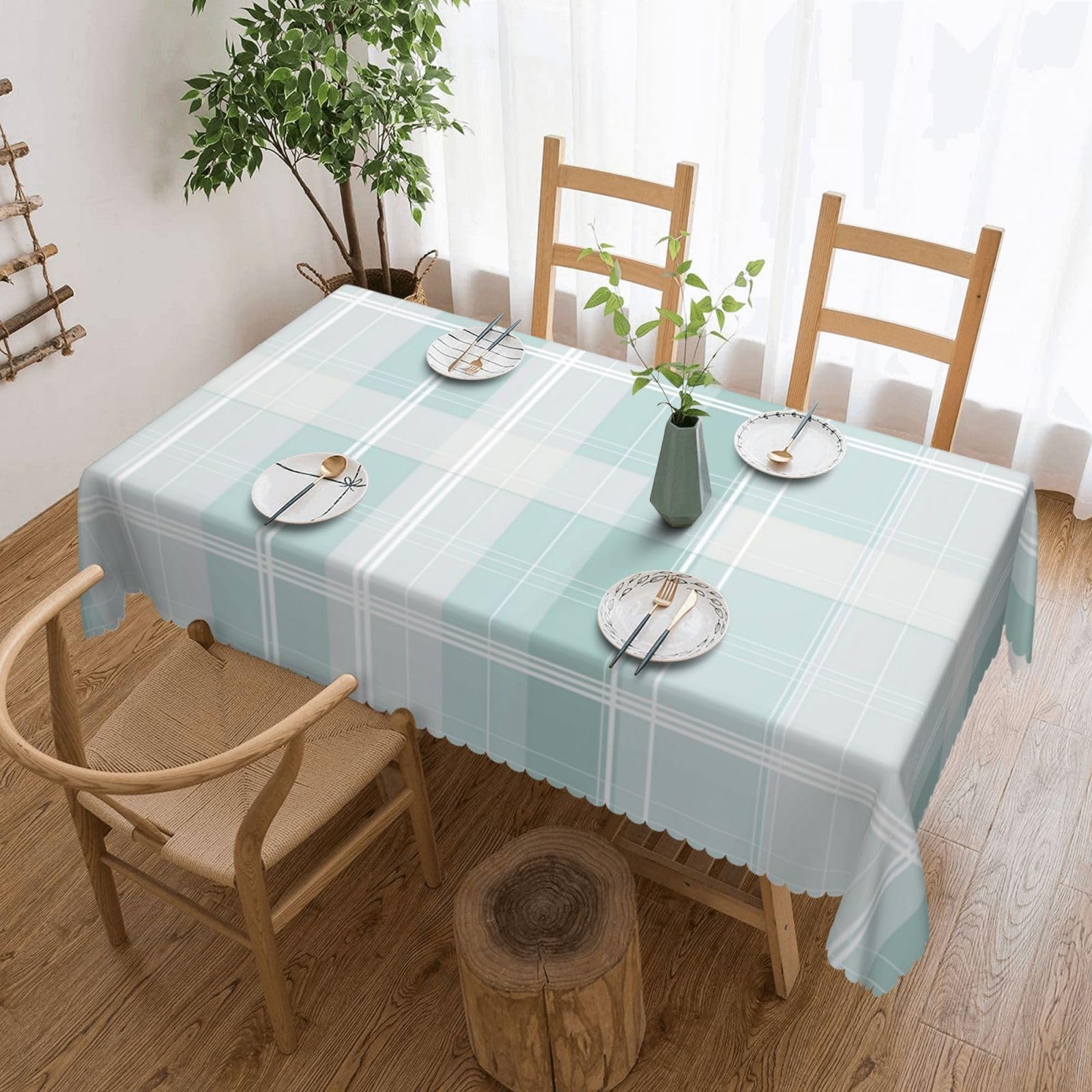 Nappe de table pour fête et salle à manger à carreaux pastel