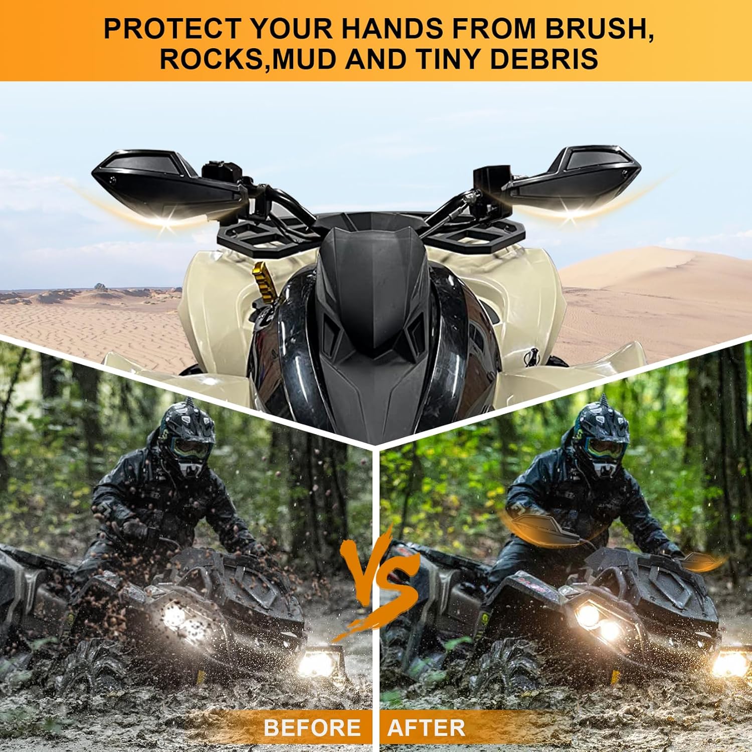 PSLER Handguards Wind Deflector Handlebar Guard Protector Kit Air Deflector Fit for Outlander 450 500 570 650 800 850 1000 MAX Renegade XMR 2013-2024 Accessories Replace OEM #715001706#715001378