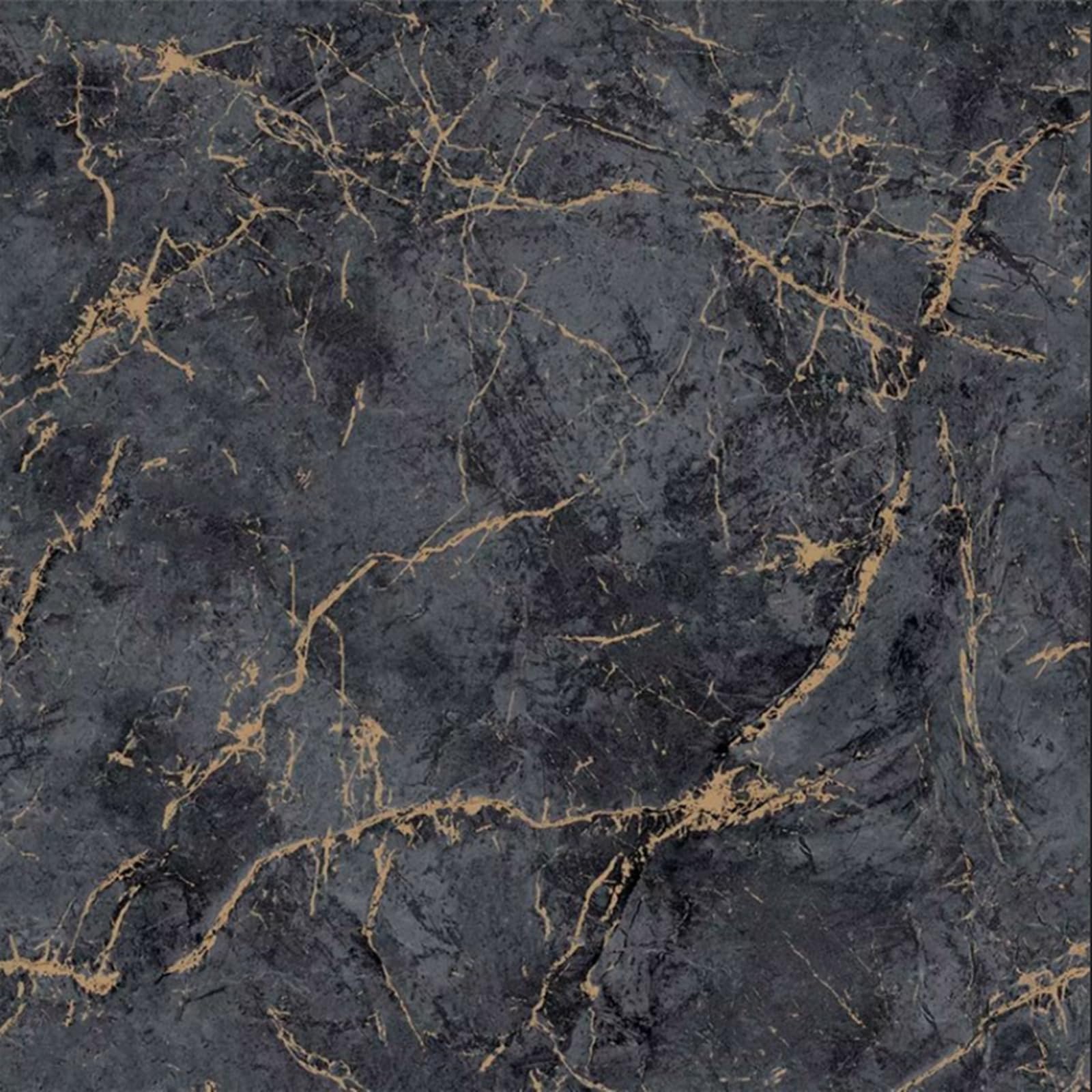 SOPHIE LAURENCE Black Gold Marble Wallpaper for Living Room Metallic Textured Vinyl Paste The Wall Heavy Weight