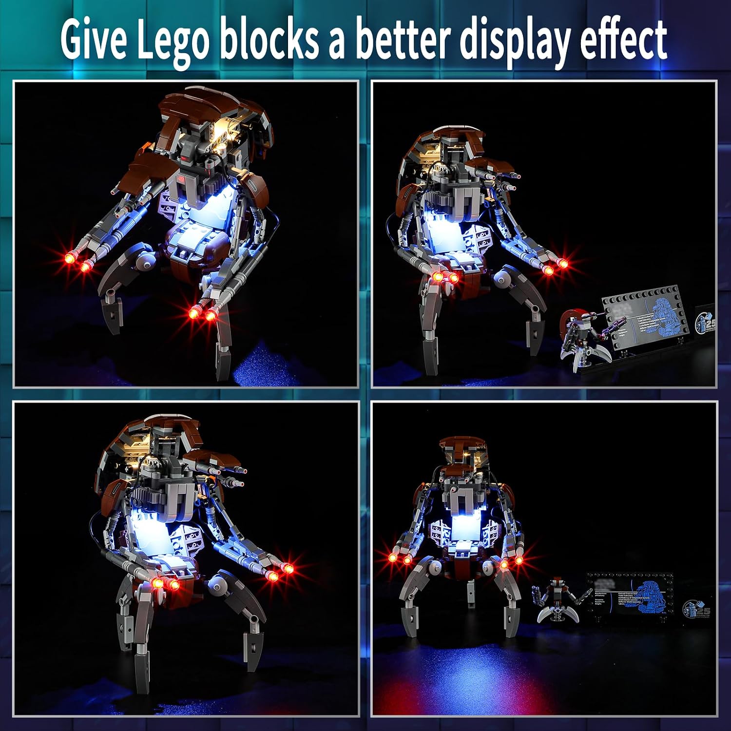 Vaodest LED Light for Lego 75381 Droideka Building Blocks Set,Design and Configuration Compatible with Model 75381(LED Light Only, Not Building Block Kit)