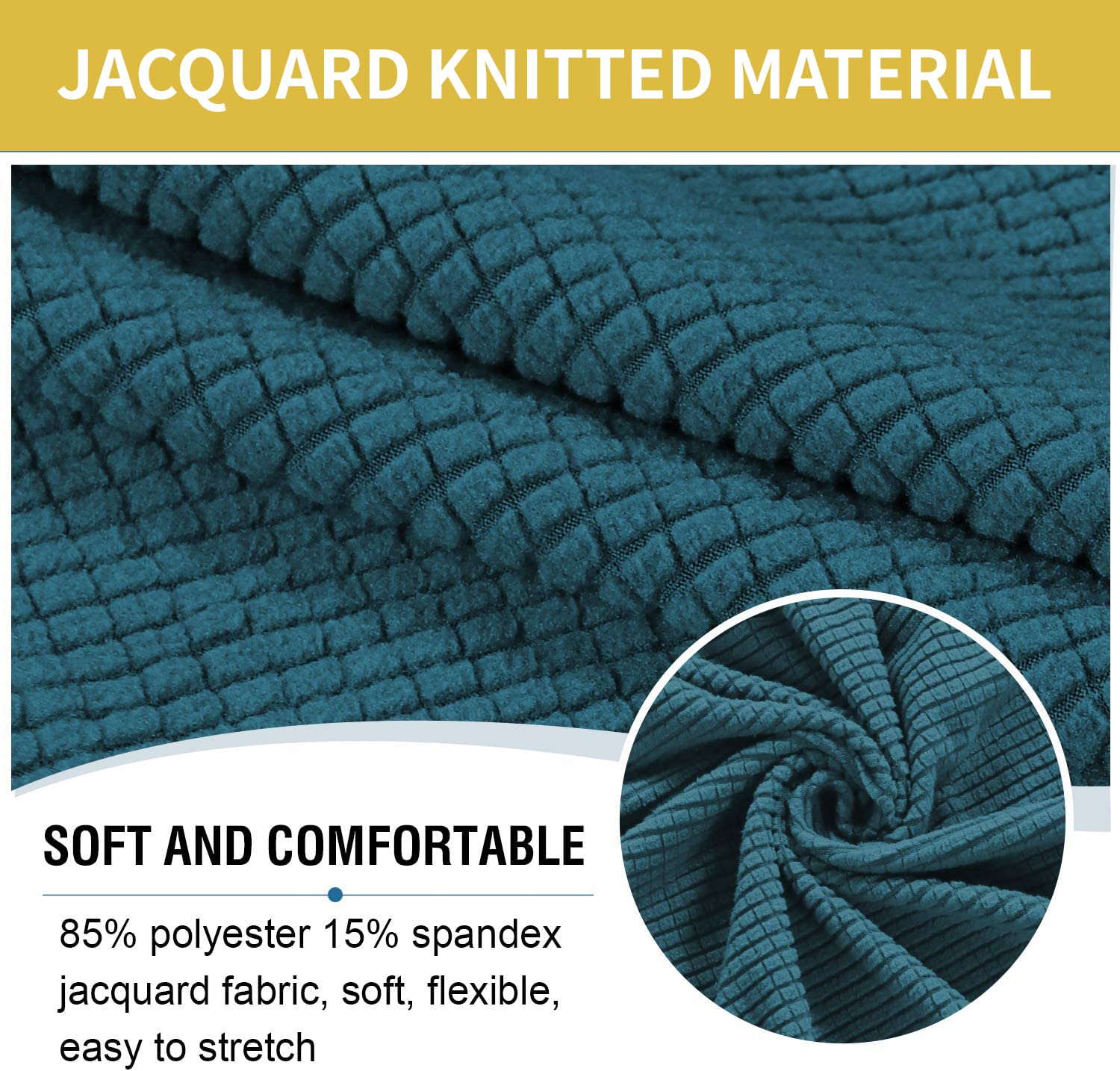 Copri Pouf Elasticizzato Jacquard | Morbido E Lavabile | Taglia L | Marrone Scuro - Foto 11