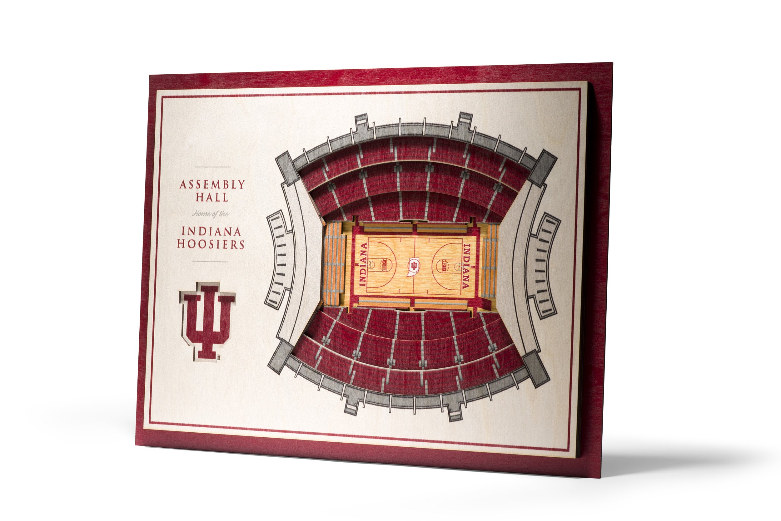 NCAA Indiana Hoosiers 5-Layer Stadiumviews 3D Wall Art, Standard Version, 17" x 13" x 5/8"