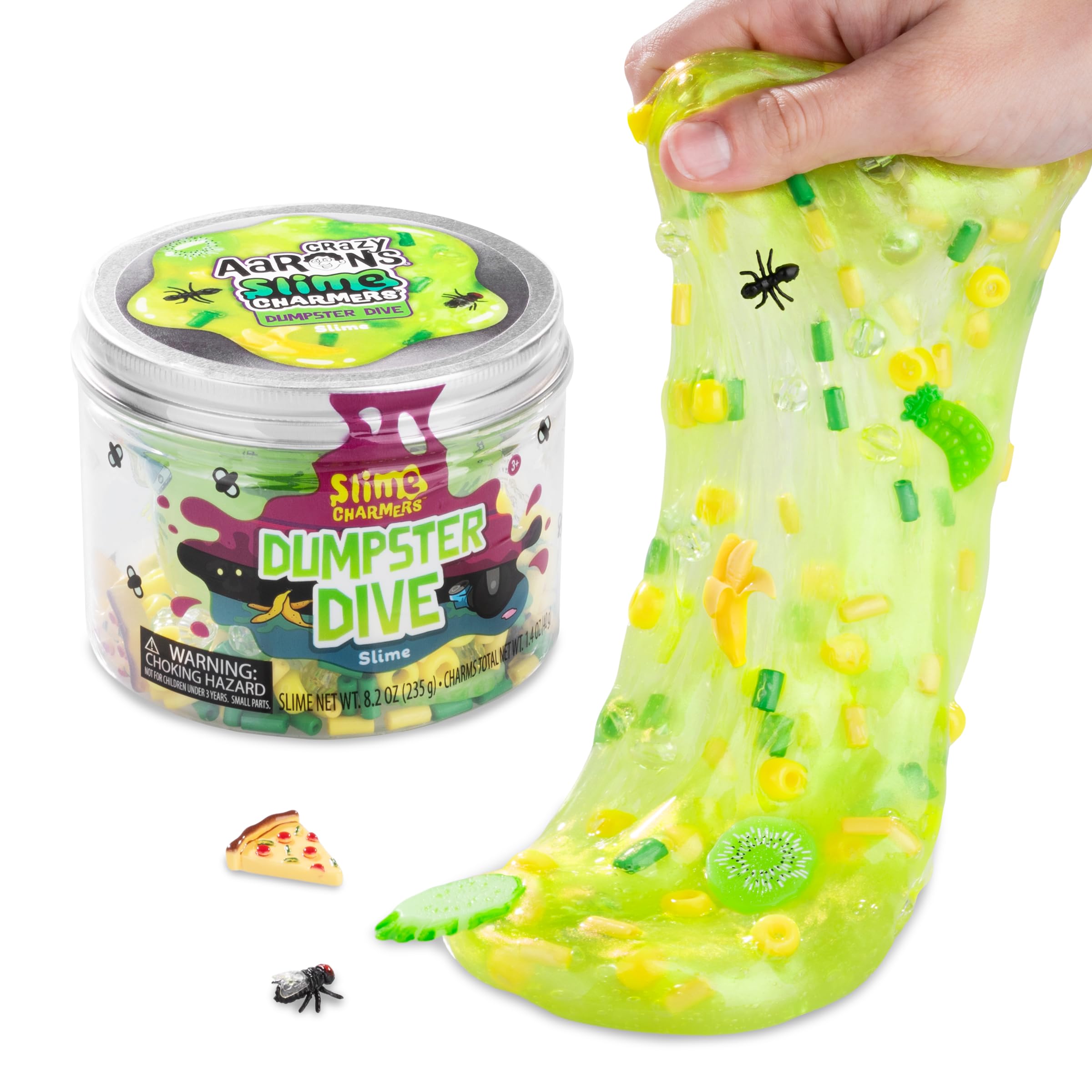Crazy Aaron's Slime Charmers® - Dumpster Dive - Light Green Water Slime, Sensory Toys for Kids - Creative and Endless Fun, Stress Relief Therapy, Gifts for Girls and Boys - Made in USA
