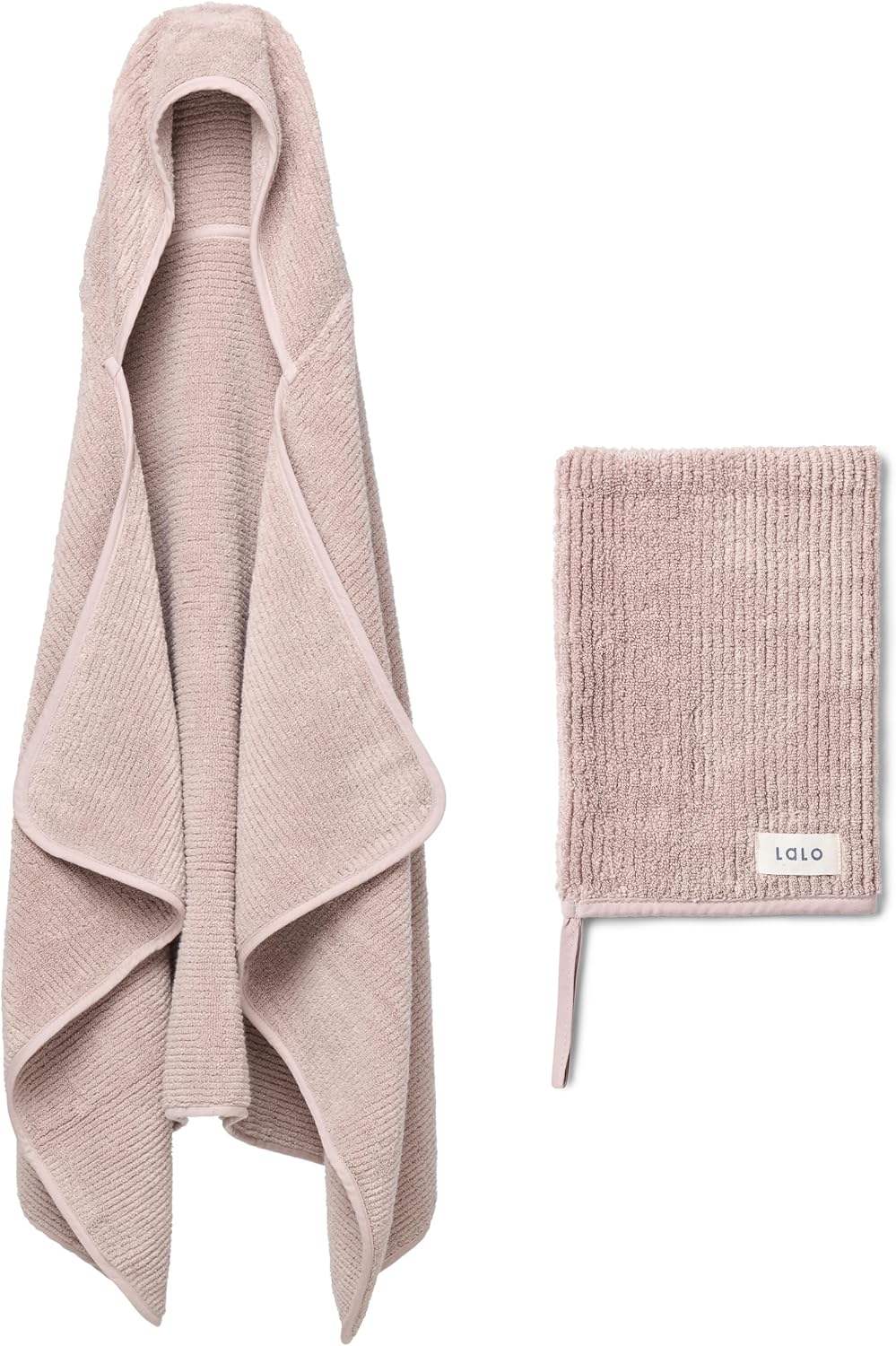 Lalo Hooded Towel & Bath Mitt with Ribbed Design