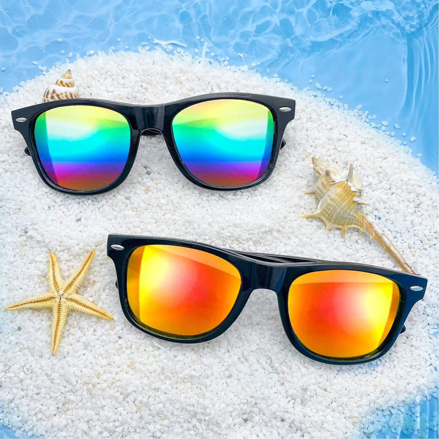 Pibupibu 10/20 Packs Adults Wholesale Neon Colors Square Retro Style Party Favors Sunglasses - Image 3