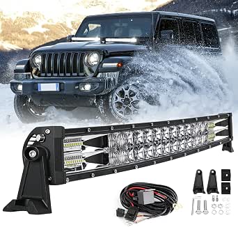 OFFROADTOWN Barre lumineuse LED à une rangée de 20,3 cm 60 W 3D pour