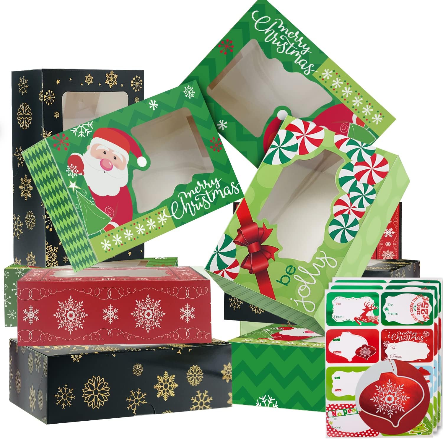 JOYIN 36 Pieces Christmas Foil Containers with Lids, 9