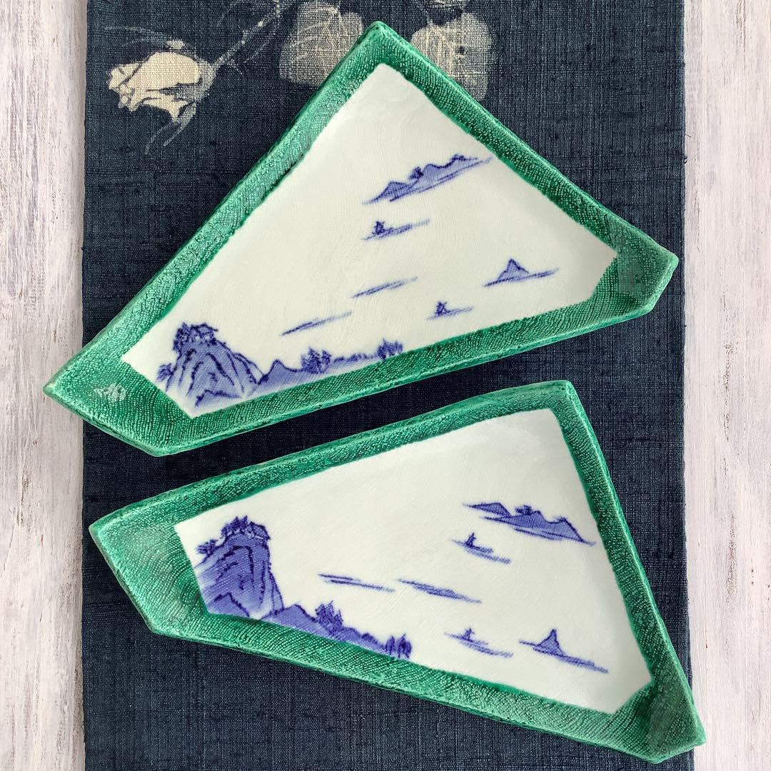 骨董 秀衡塗 翁知屋 『みち乃くの御器』 大皿 特大 皿立て付き 骨董 秀