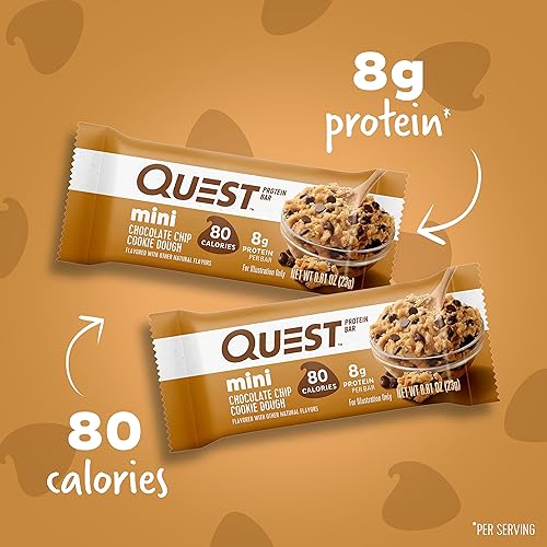 Miniatura 4 de Quest Nutrition Mini barras de proteína de masa de galletas con chispas de chocolate altas proteínas bajas en carbohidratos aptas para ceto 14