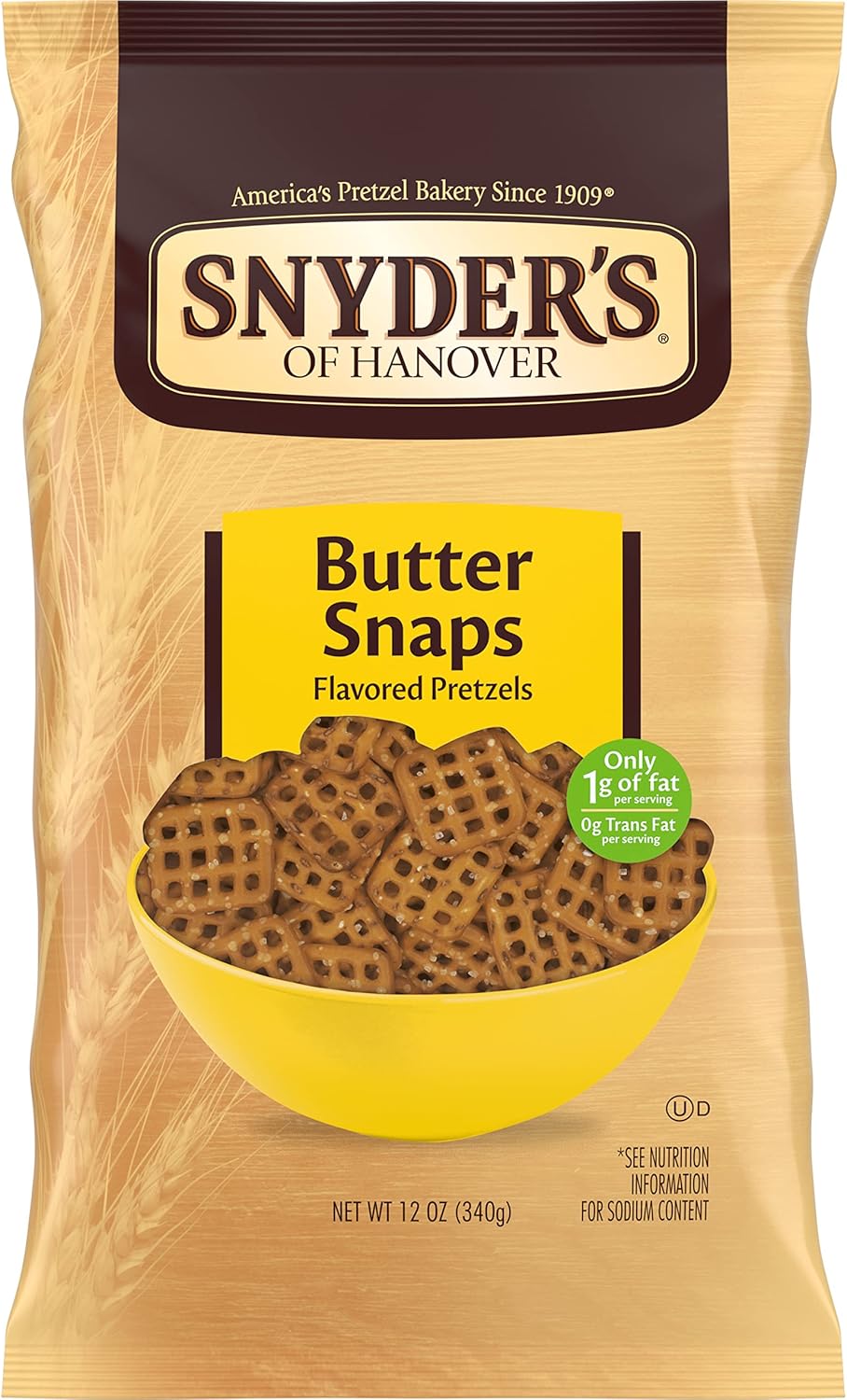 Snyder's of Hanover Pretzels, Butter Snap, 12 Ounce (Pack of 12