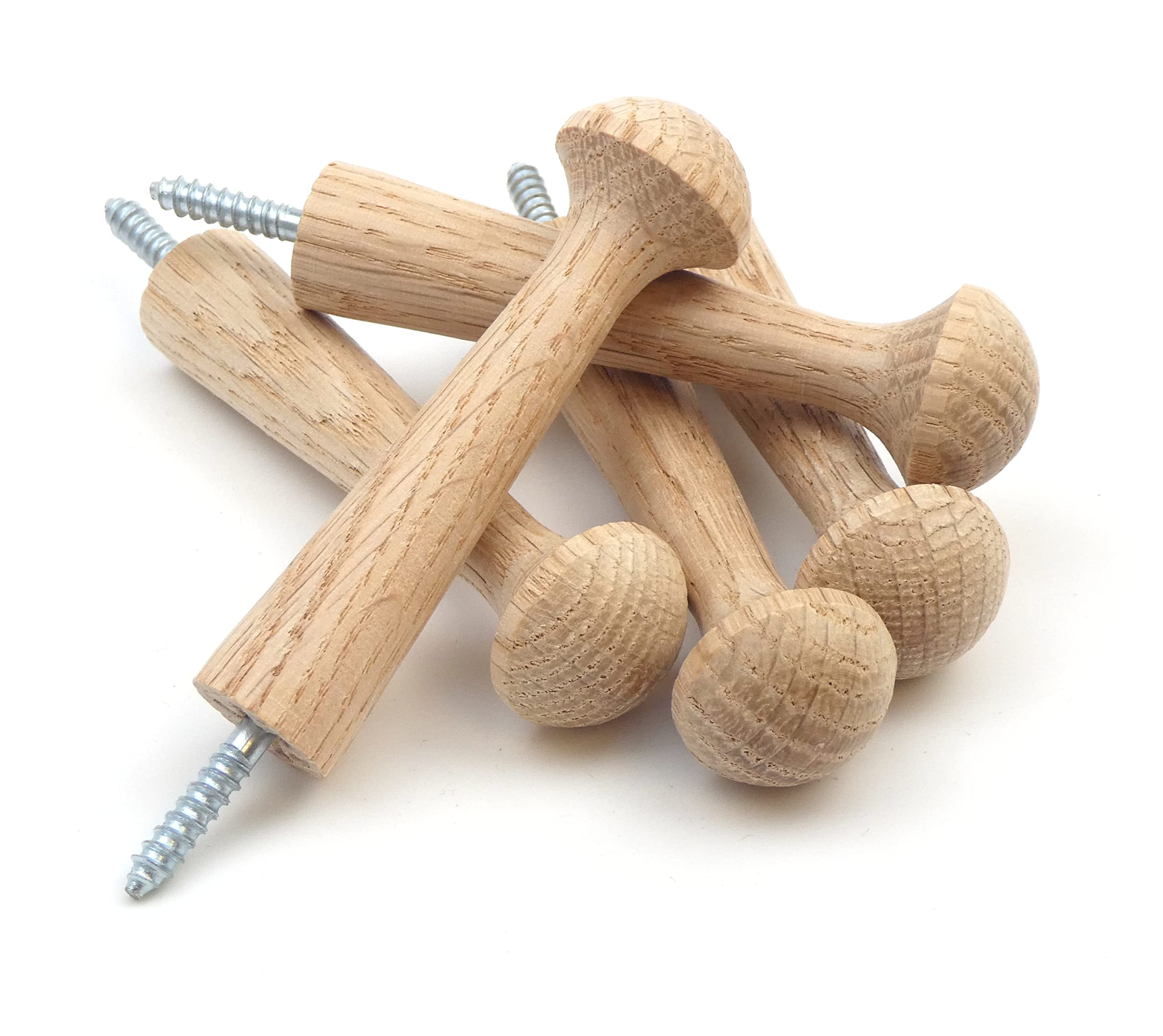Oakcrafts Screw in Oak Shaker Peg 3.5" - (Pack of 5)