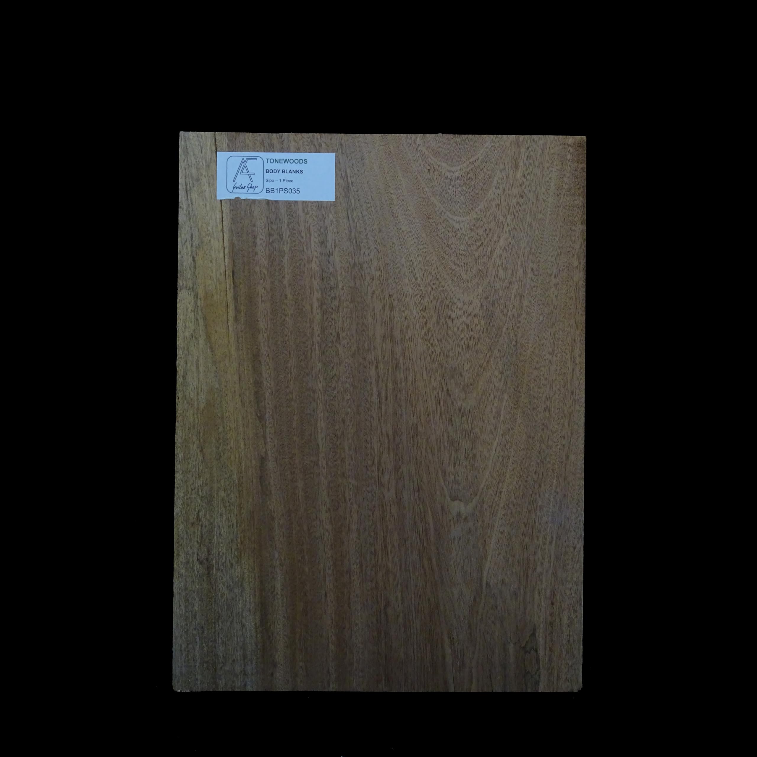 Guitar Body Blank AC Premium en acajou Sipo monobloc calibré