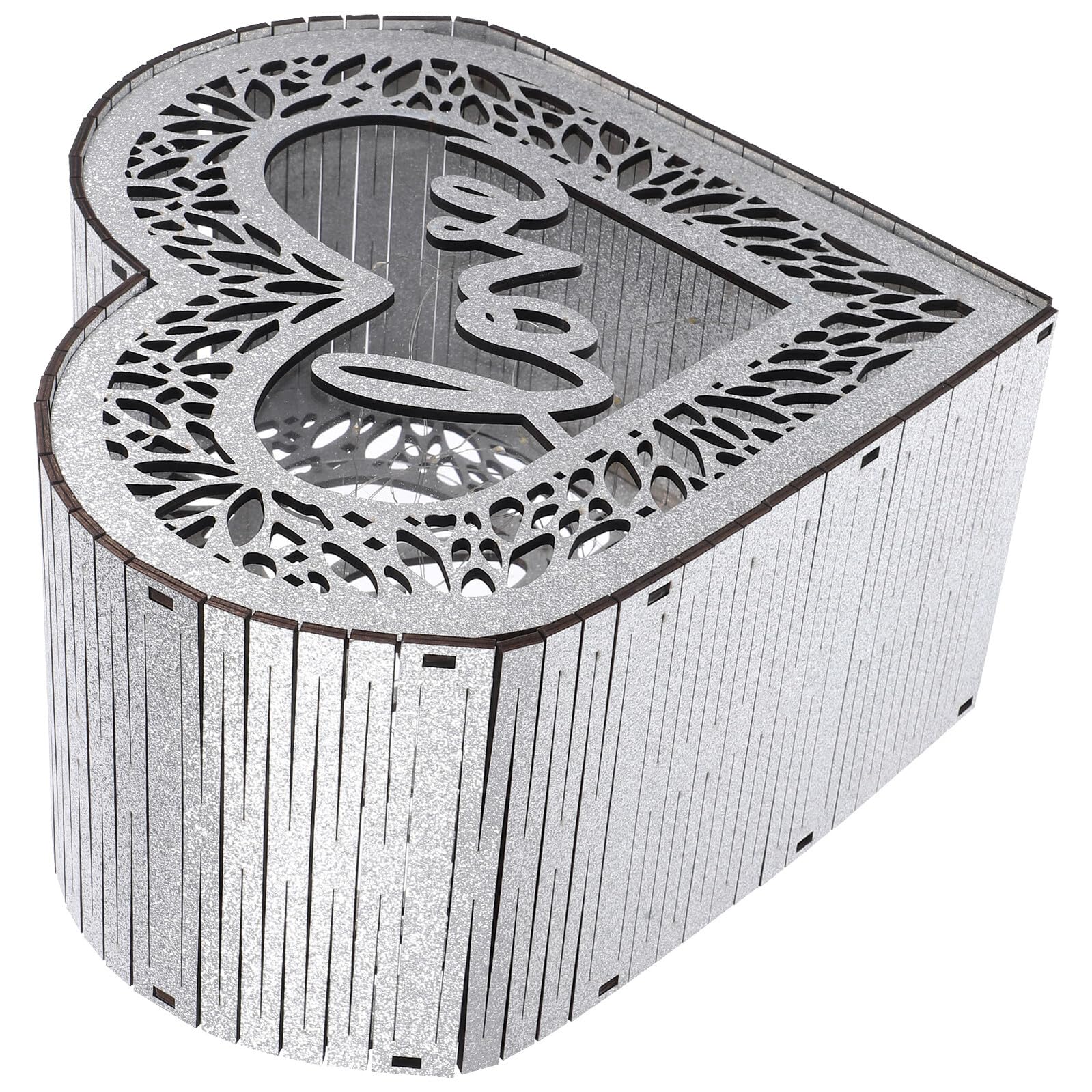 VICASKY Scatola Grande Legno Rustico Cuore per Forma a e in Biglietti Buste Raffinato Capacità Porta Piccoli Oggetti Decorativo Ricevimenti di Matrimonio Feste