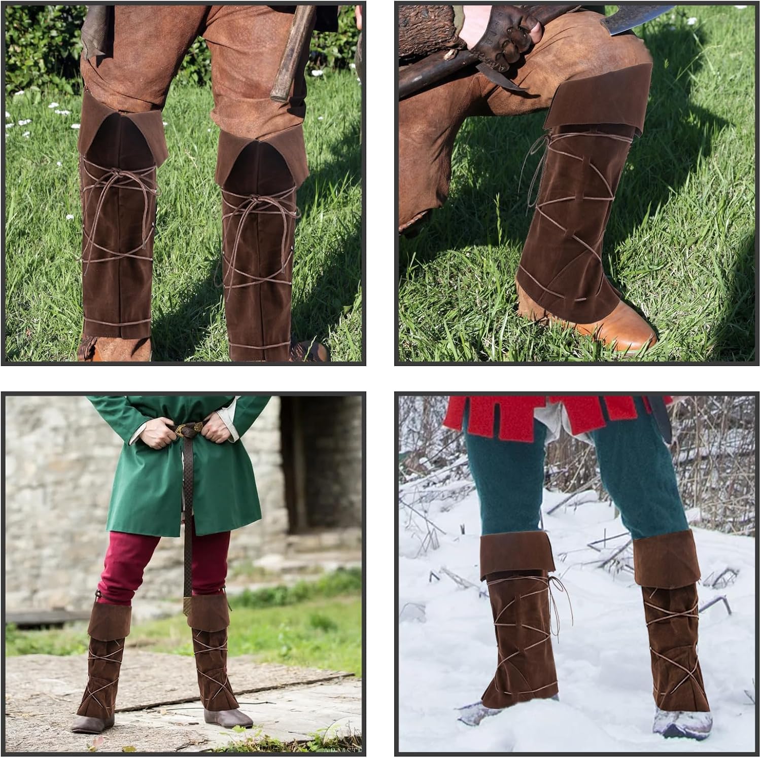 Renaissance Pirate Costume Men Women Boot Covers,Medieval Steampunk Boots Cover,Pirate Accessories Shoe Covers for Halloween Costumes,Viking Warrior Knight Cosplay Boots Armor Leg Gaiters