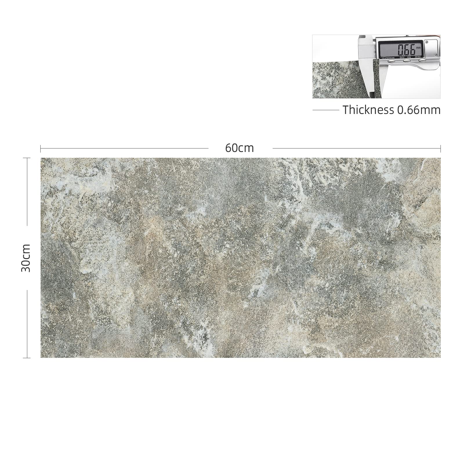 FunStick 30 x 60 cm, 15 pvc-tegels, zelfklevend, decoratief, wit, marmeren effect, zelfklevend, vloer, badkamer, keuken, waterdicht, wandtegels, wit, marmer, vloer, vinyl, zelfklevend