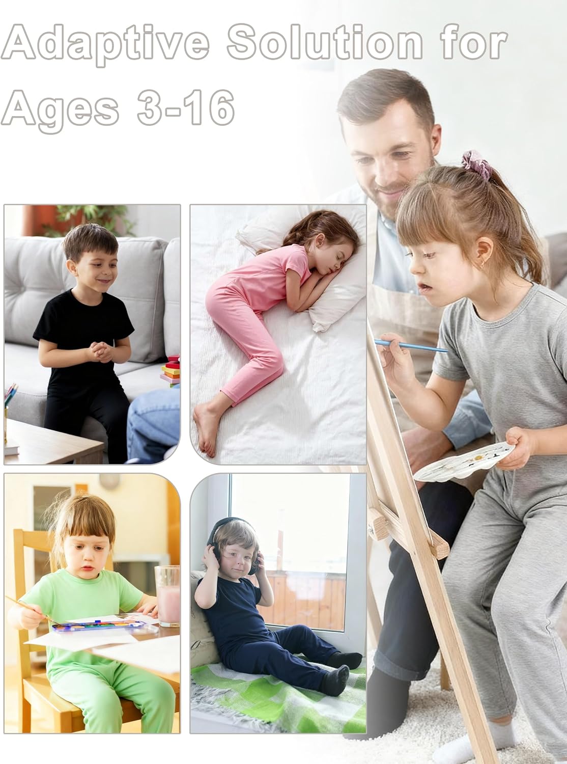 Adaptive Clothing for Kids Special Needs Autism Sensory Anti-Strip Jumpsuit Back Zip Long Leg Romper Size 3T-16 Years - Image 6