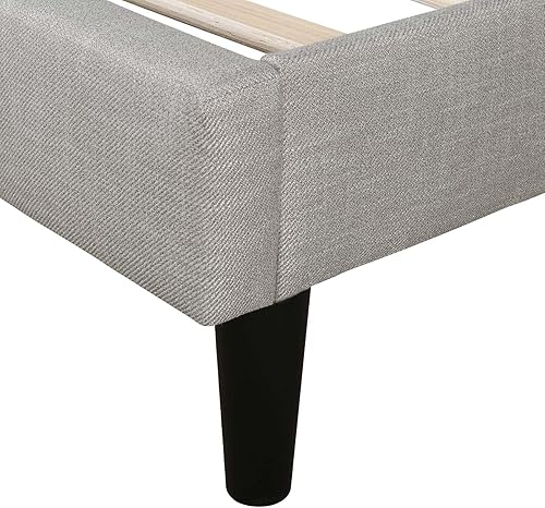 Miniatura 8 de TMEOSK Marco de cama de plataforma tapizada con cabecero, marco de cama de lino moderno, no necesita somier para niños, niñas, adolescentes y