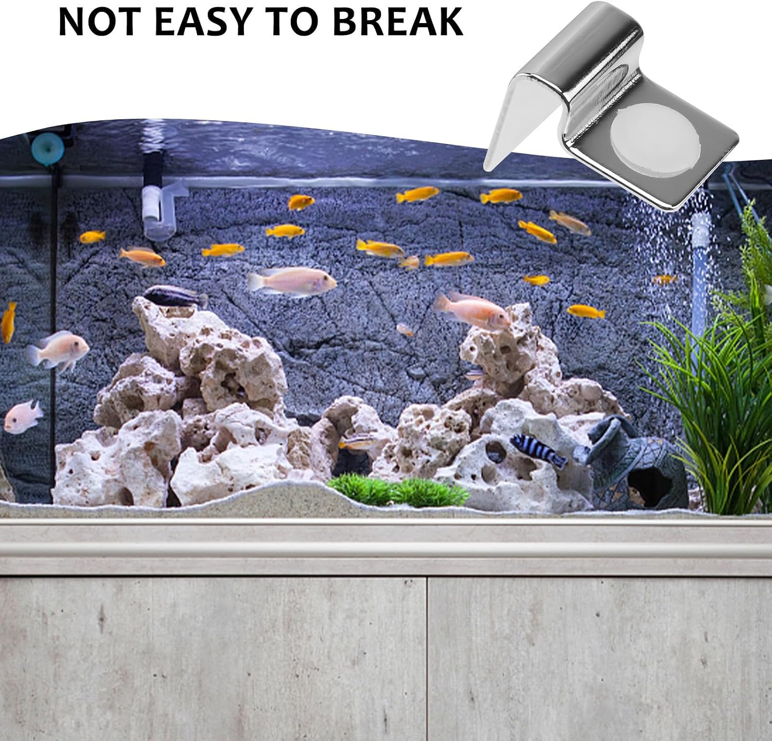 Fish Tank Cover Brackets Stainless Steel Aquarium Lid Clips for Glass Cover Support 4 Pack Aquarium Hood Clips to Hold Lid Securely for Tank Cleaning and Water Changes image 4