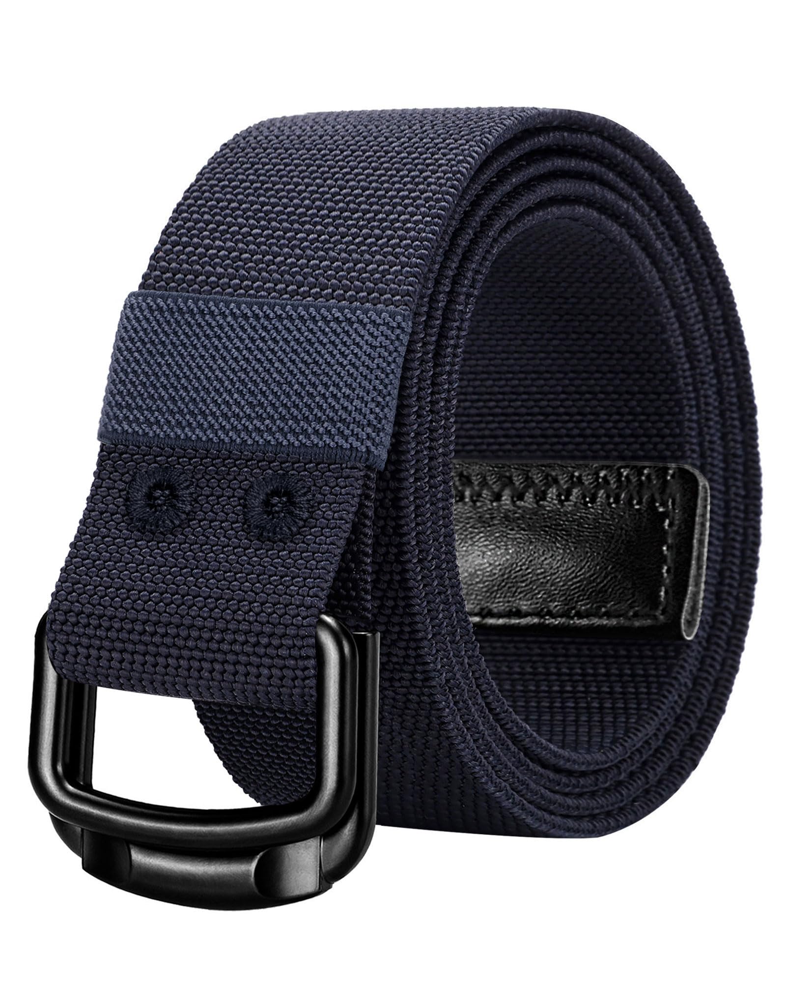 EsengNoyi D Ring Stretch Belts for Men, Nylon Tactical Belt for Work Hiking Golf