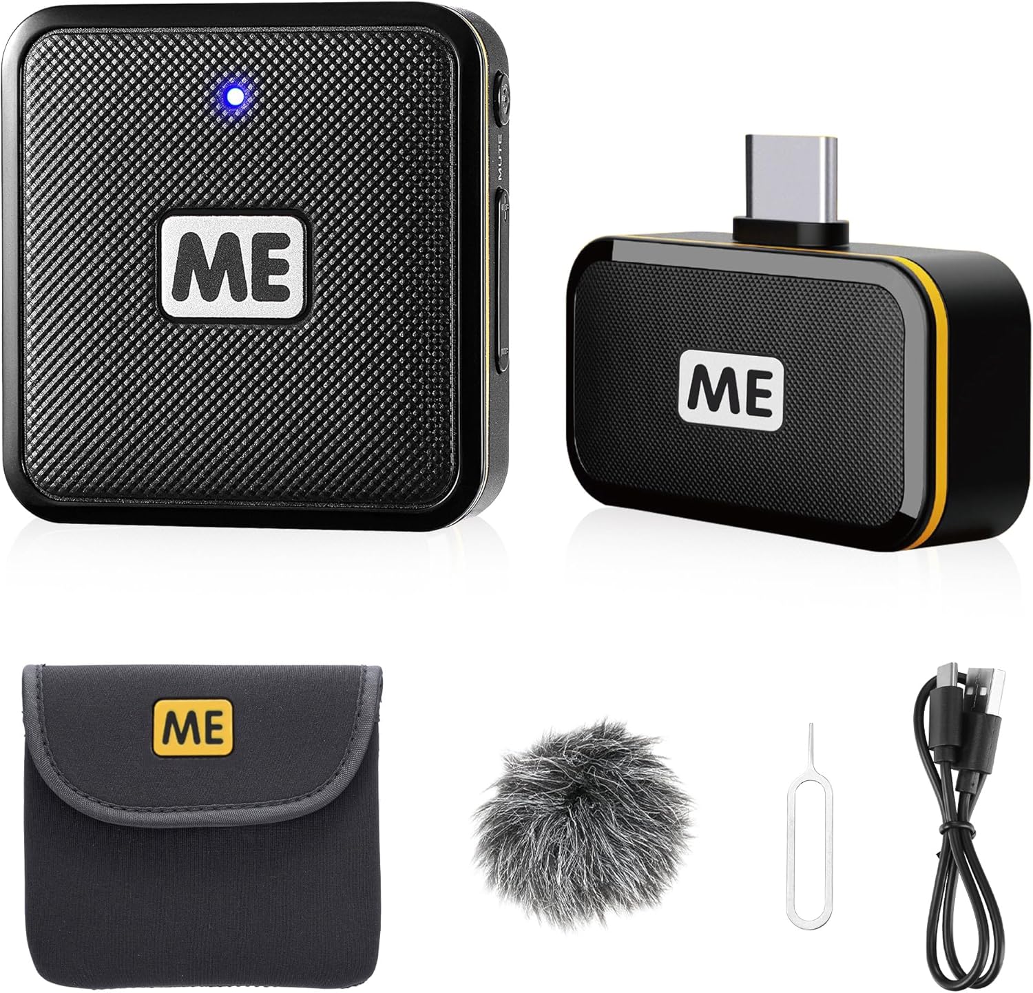 Wireless Lavalier Microphone for Android USB C Smartphone Tablet Noise Cancellation, Gain Control, 196ft Transmission, Wireless Lapel Podcast Microphone Mic for Video Recording Vlog Live Streaming