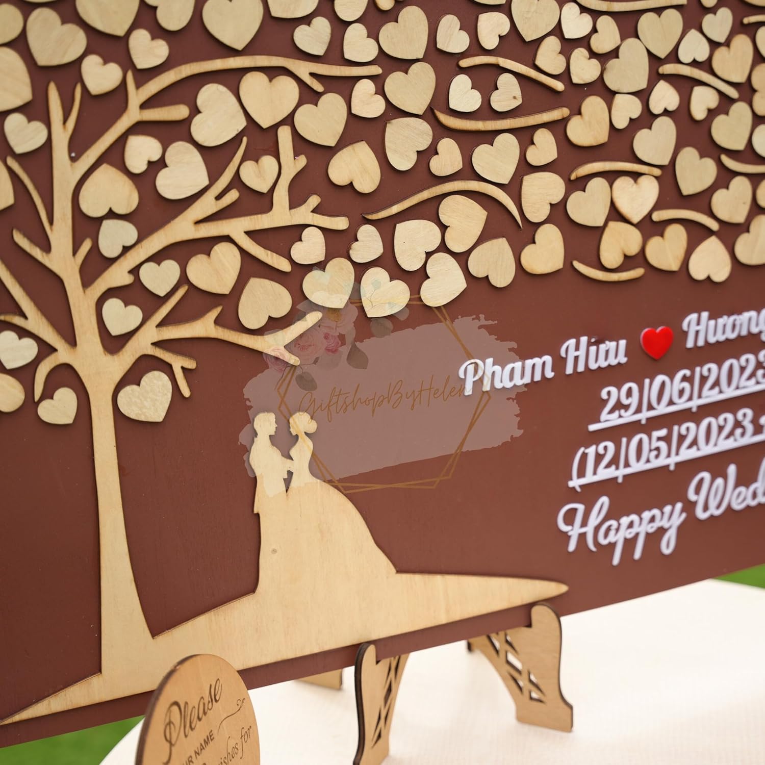 Wedding Guest Book Alternative, Wedding Guest Book 3D Personalized Unique Wedding Tree Guest Book Wood Rustic Wedding Sign Alternative Keepsake, Personalized 3D Wedding Guest Book Alternative